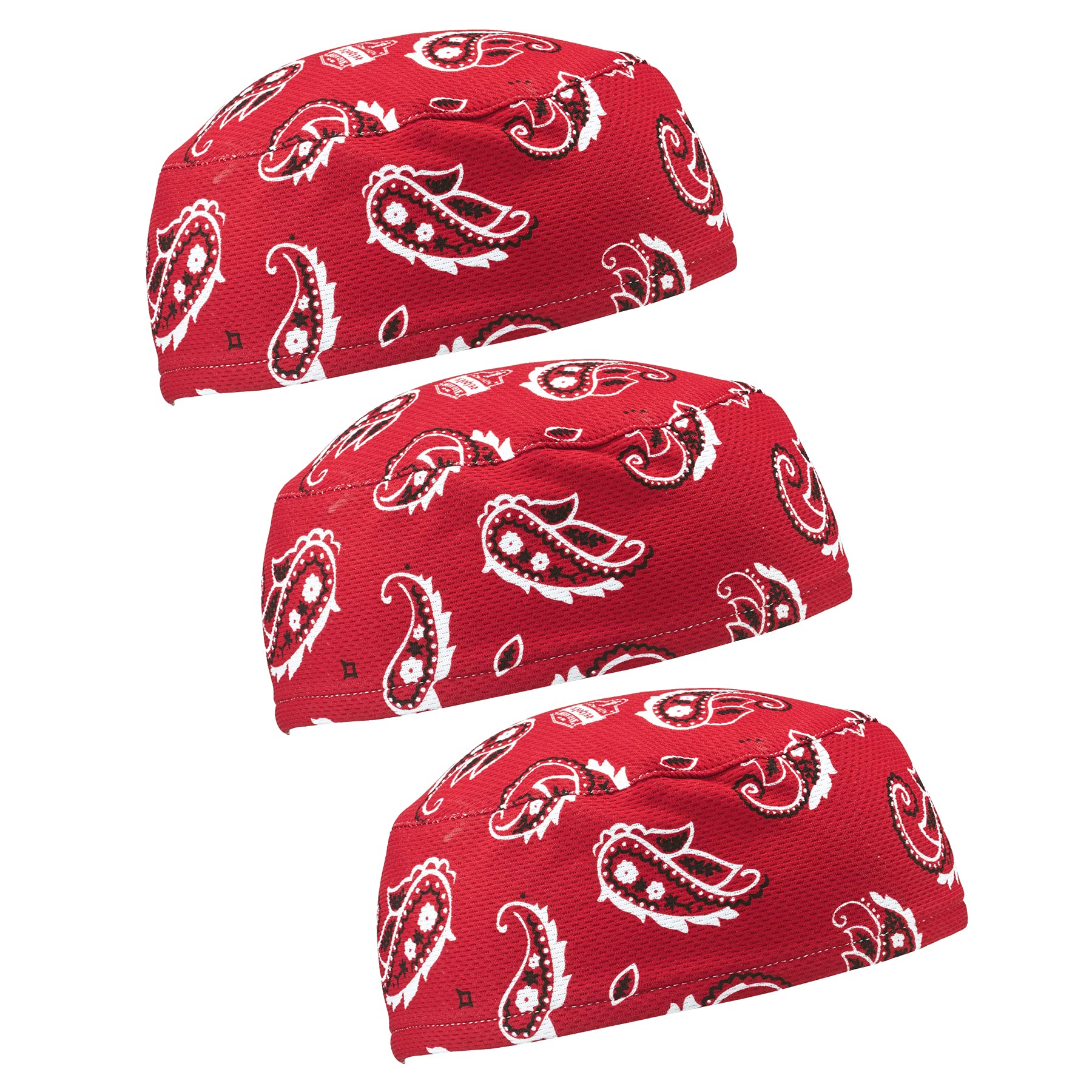 ErgodyneChill Its 6630 Skull Cap, Lined with Terry Cloth Sweatband, Sweat Wicking, 3-Pack