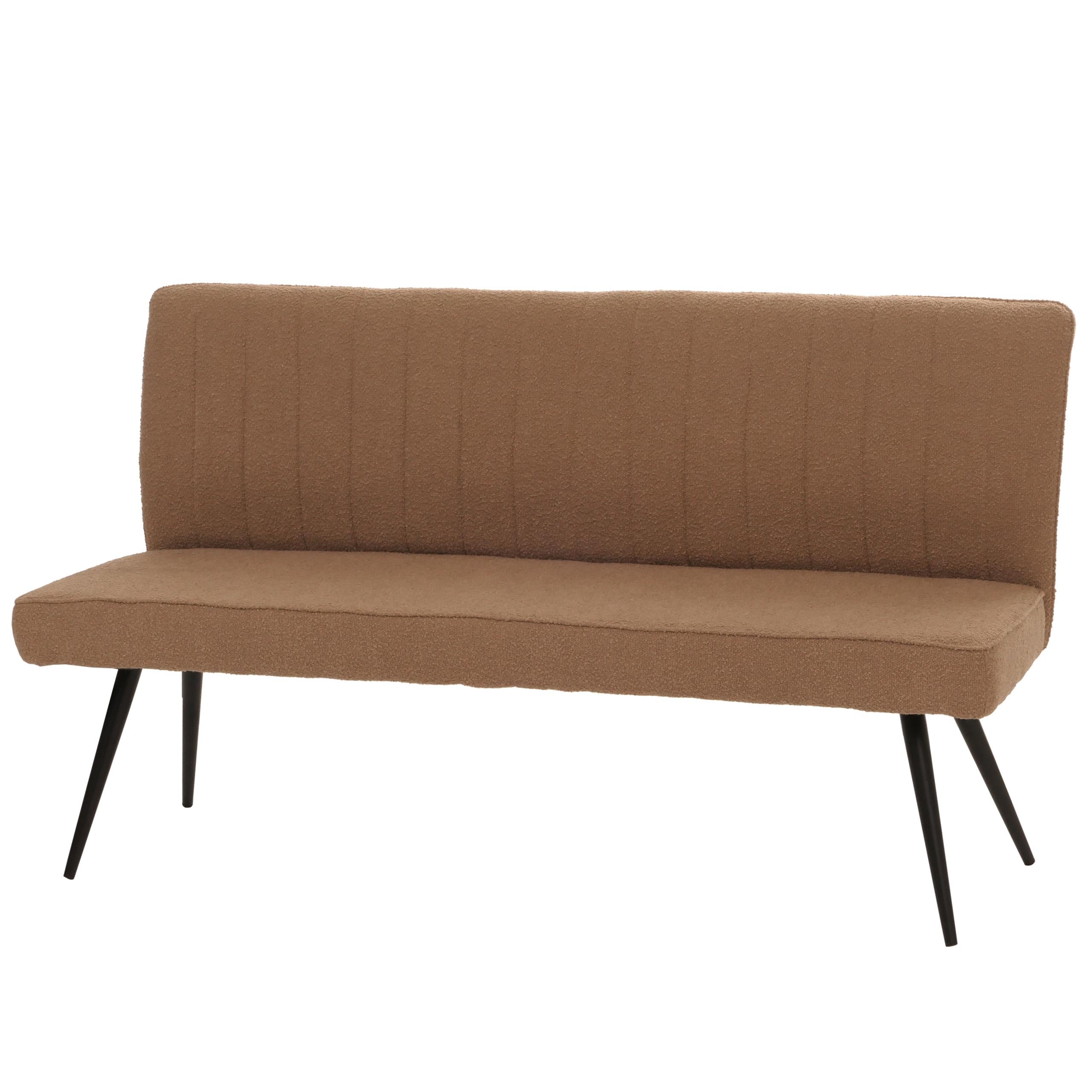 Mendler Banc HWC-K16 bouclé métal 160cm Brun