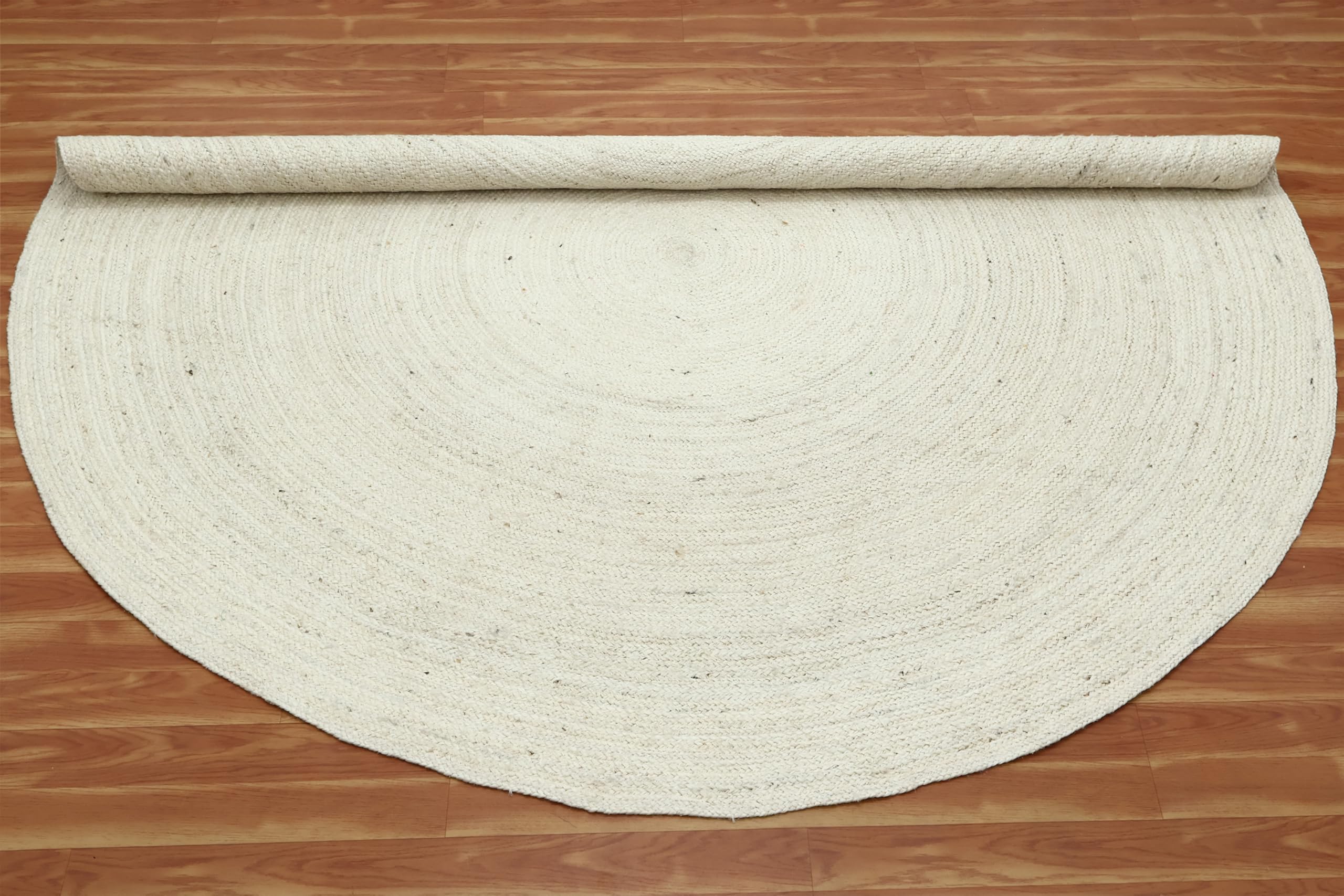 Tapis rond en jute naturelle pour intérieur et extérieur - 91 cm - Pour chambre à coucher, chevet, table à manger, couloir et cuisine