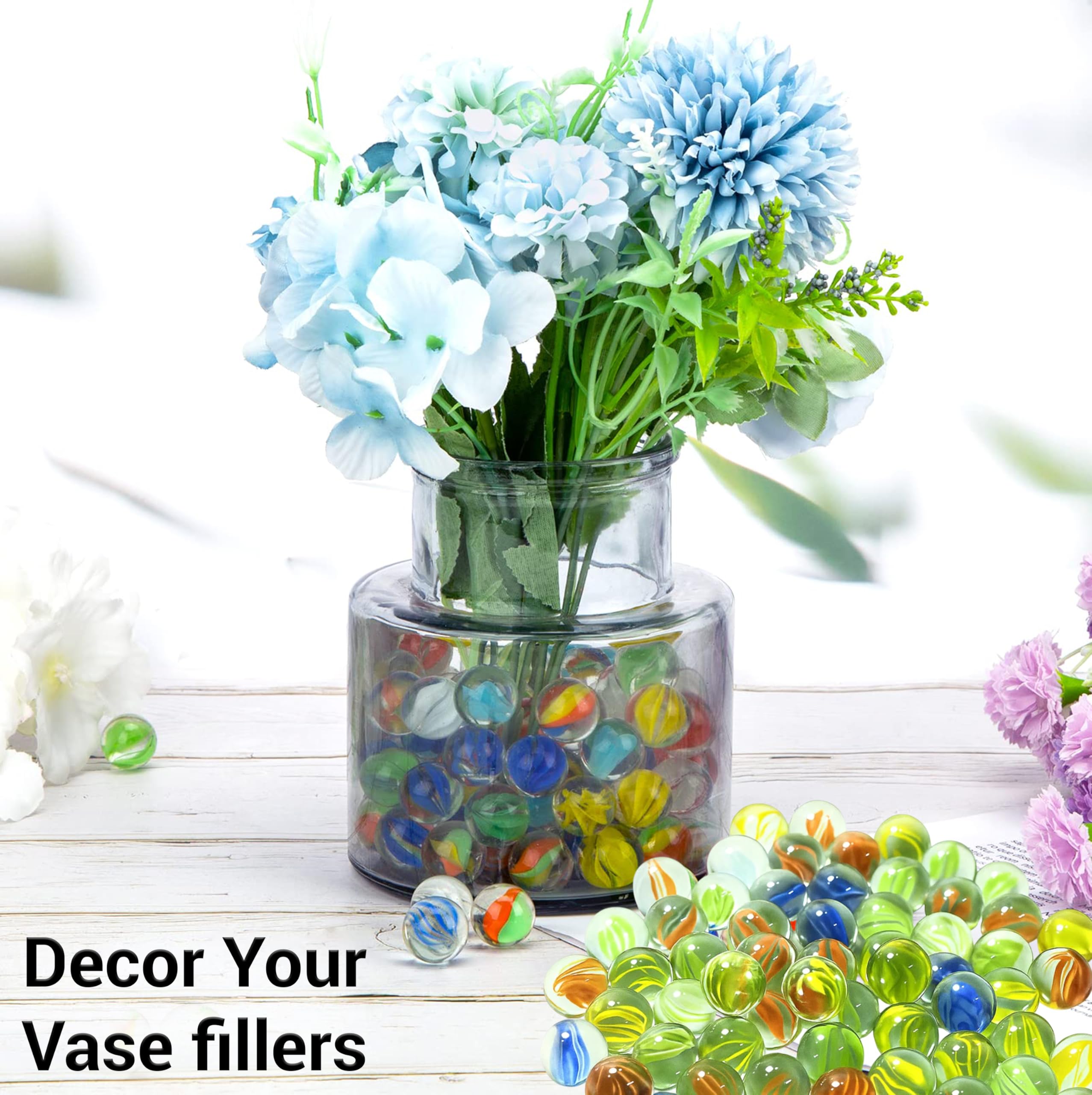 ARSUK Glass Marbles for kids 15mm Traditional Cat's Eye Assorted Colored Marble Toy Classic Outdoor & Indoor Games Arcade Table Games Home Decoration Use for Arts & Crafts Party Gift (70-80 Pcs)