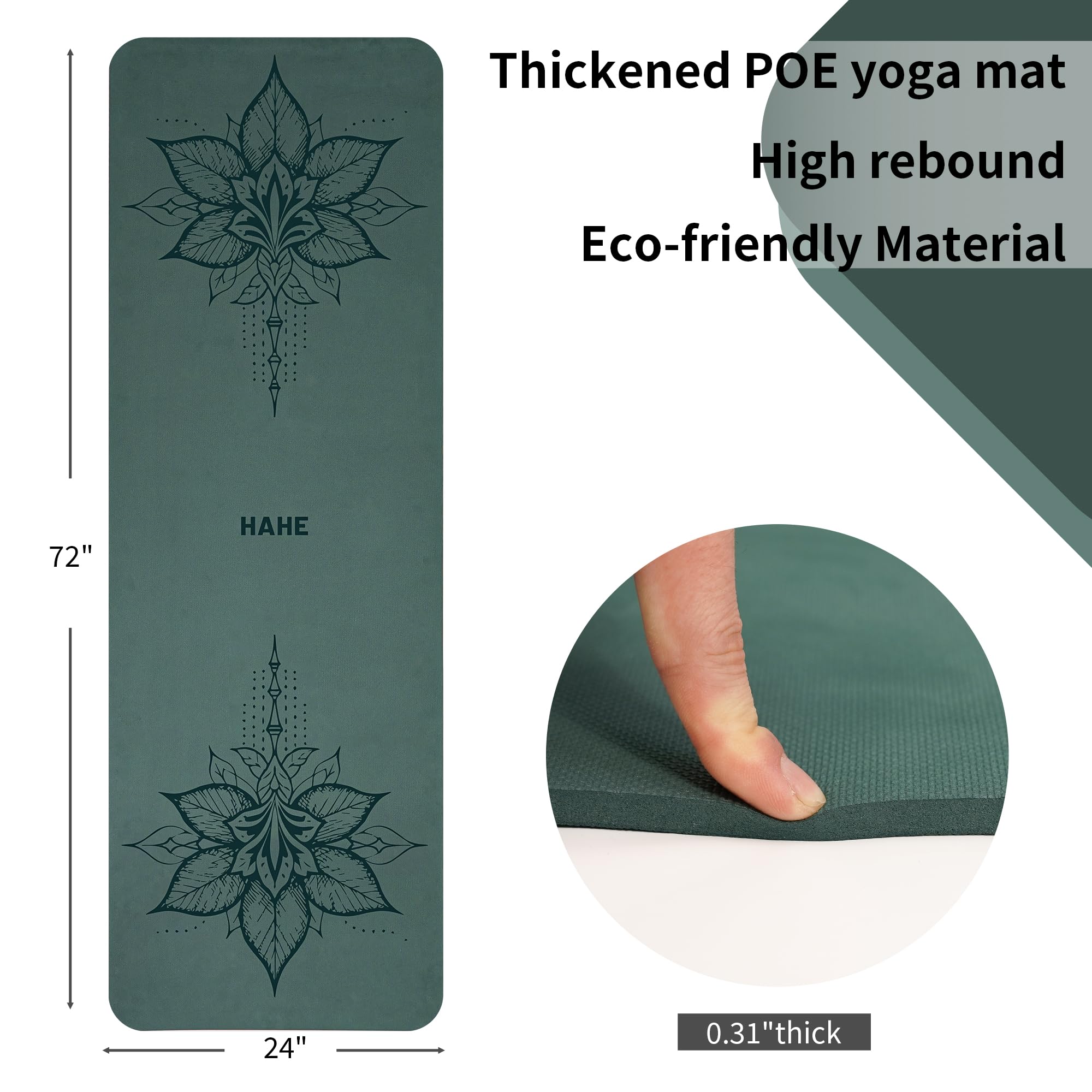 HAHE Yoga Mat Thick (8MM,1/3