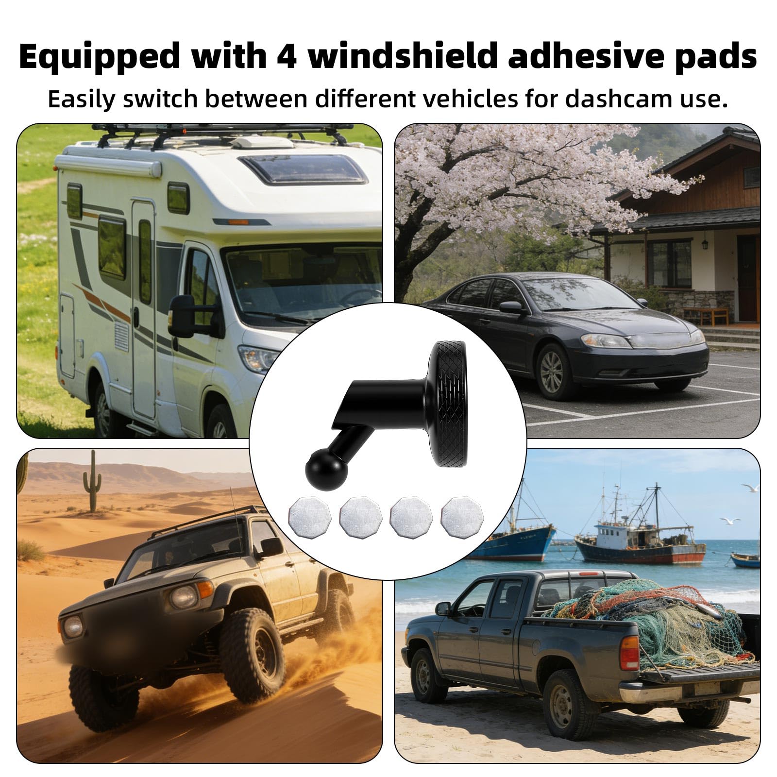 Supporto Magnetico per Dash Cam Compatibile con Mini 2/65W/66W/67W/55/56/57/45/46/47/Mini 3/Tandem/X110/X210/X310/Speak/Speak Plus, Supporto Dash Cam Auto Magnetico con 4 Piastre Metalliche(Nero)