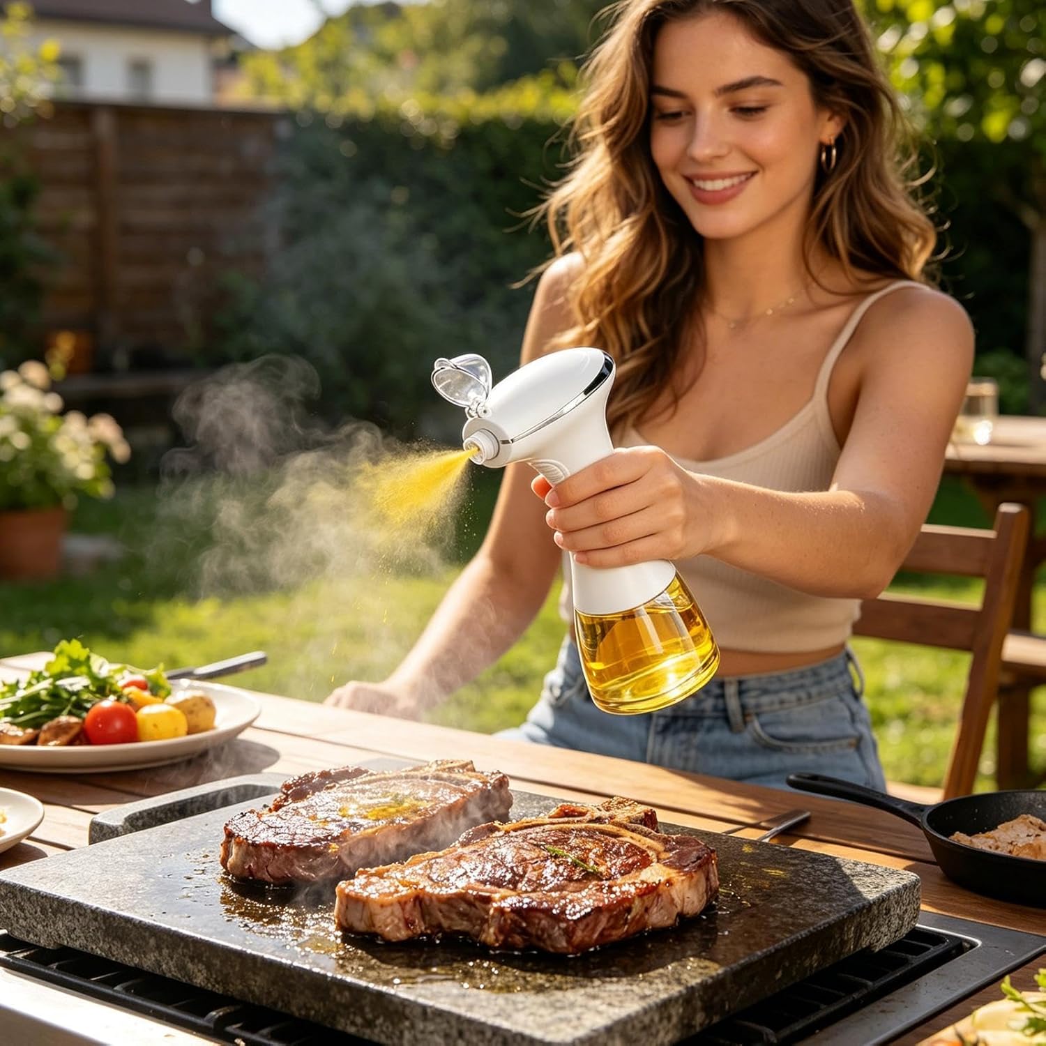 Electric Oil Sprayer for Cooking | Leak-Proof Portable Refillable - Electric Oil Dispenser - for Kitchen Baking Frying Roasting Meal Prep Restaurant Home Camping