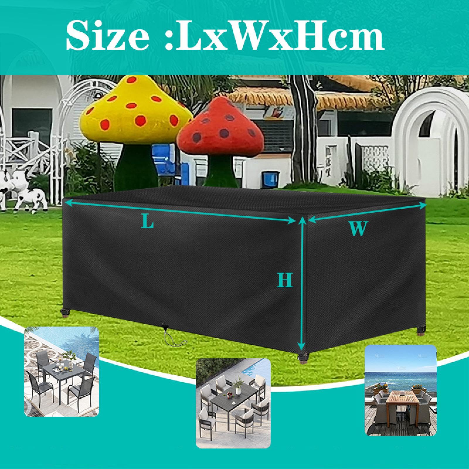 280x280x125cm/LxBxH Plane Gartenmöbel Wasserdicht,Möbelabdeckungen Outdoor,Hülle Gartenmöbel,420d Reißfest Oxford Gewebe Gartengarnitur Abdeckung Für Sitzgruppe Gartentische Terrassenmöbel