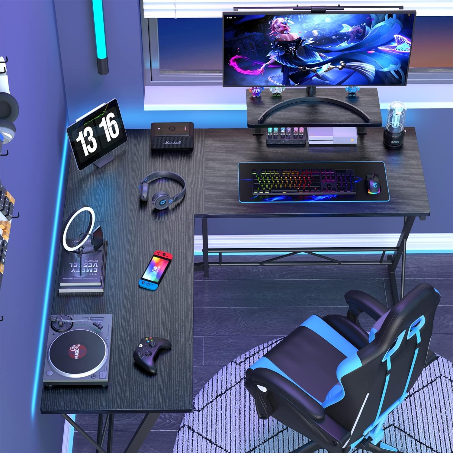 Callas L Shaped Computer Desk - Gaming Corner 50 Inch PC, Computer Corner Desk, Writing Workstation with Wooden Desktop CPU Stand for Home, Office, Room & Small Space (Black - ST-22 Black(R)) 19 810gHTIa9kL. SL1500