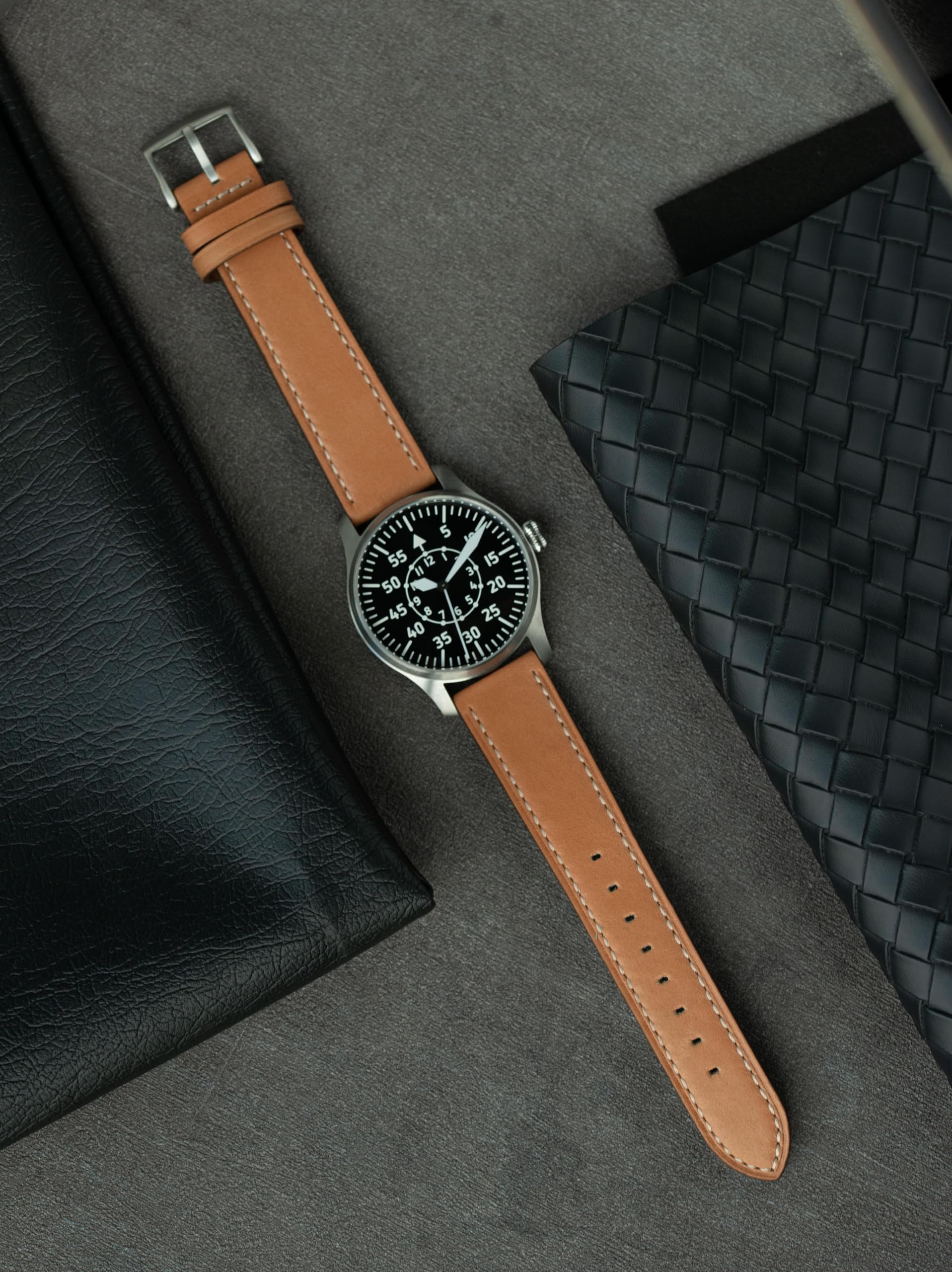 Automatyczny zegarek męski z mechanizmem PT5000, szkło szafirowe 40 mm i BGW-9 lodowy błękit fluorescencyjny, stal nierdzewna 316L, zakręcana korona – klasyczne zegarki pilotowe męskie