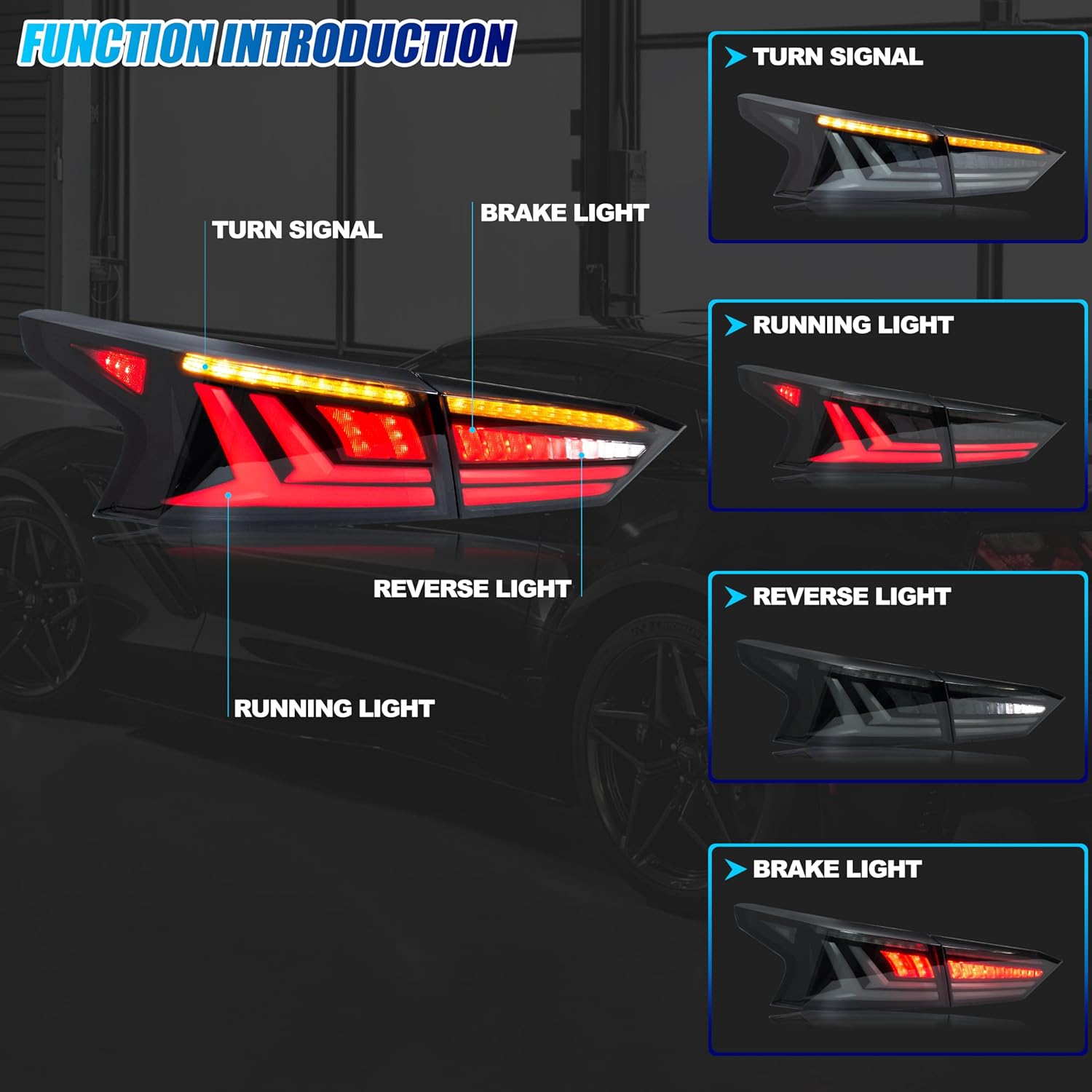 New Accessory Compatible with Nissan Altima 2019-2024 Full LED Tail Lights with Sequential Turn Signal Dynamic Animation Grey Rear Lamps Assembly