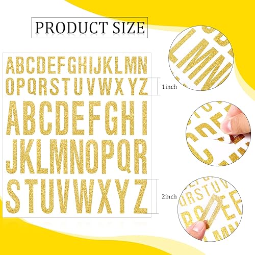 Miniatura 2 de Gersoniel 8 hojas de letras autoadhesivas adhesivas en vinilo, letras mayúsculas, letras del alfabeto, letras adhesivas para decoración de Navidad