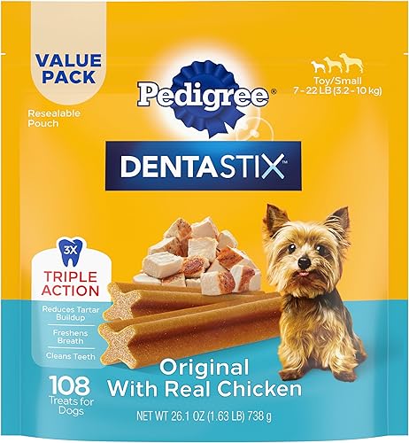 Pedigree DENTASTIX - Juguete para adultos y cachorros golosinas pequeñas para perros de 5 a 20 libras Pedigree DENTASTIX - Juguete para adultos y cachorros golosinas pequeñas para perros de 5 a 20 libras