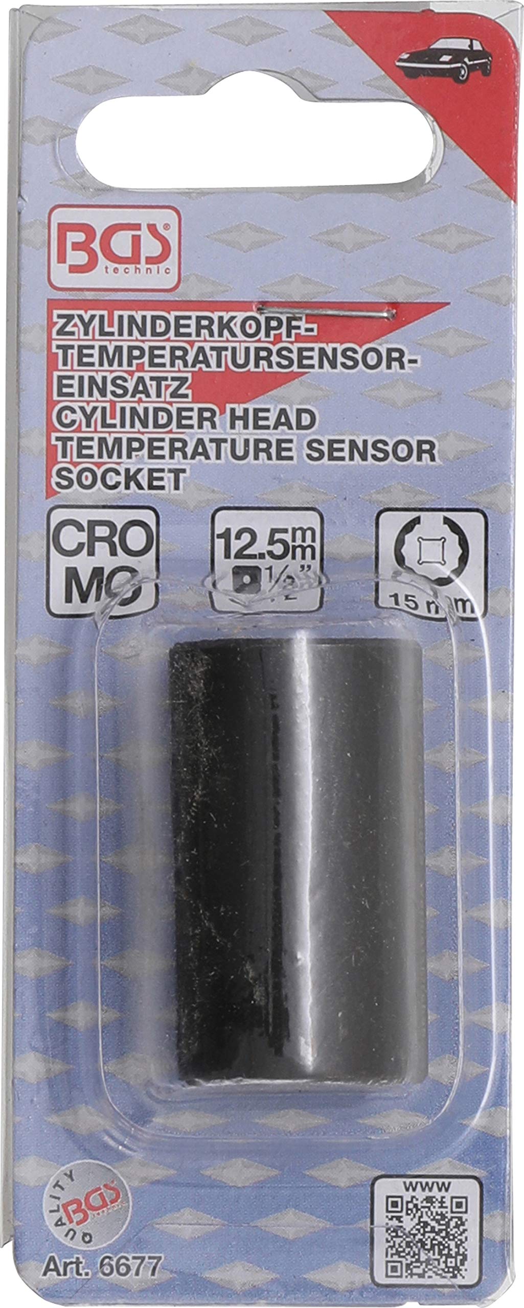 BGS 6677 | Nasadka do czujnika temperatury głowicy cylindra | 15 mm | do Ford 1.8 / 2.0 / 2.3 / 2.4 / 3.2 Diesel