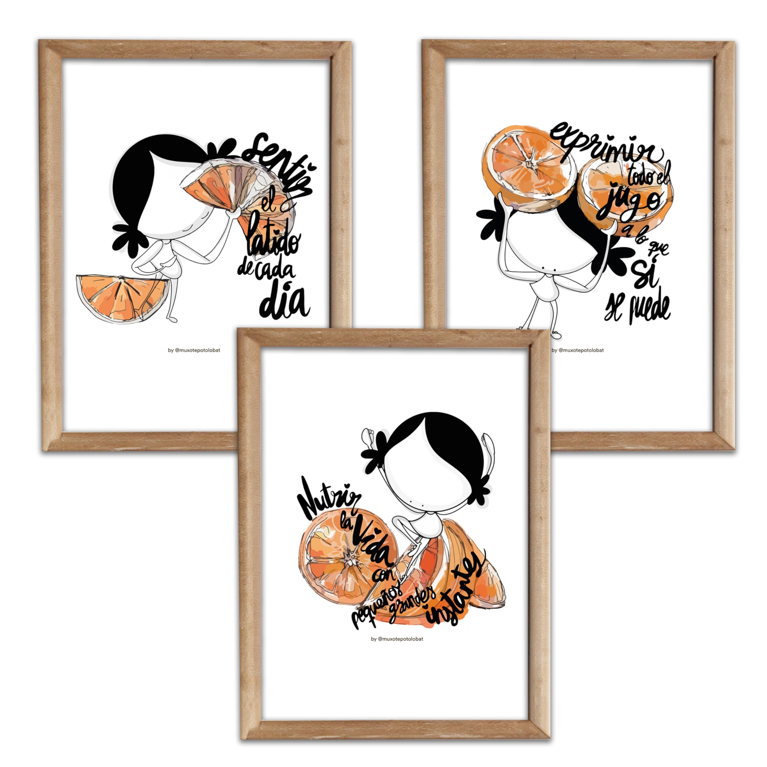MUXOTE® - Pack de 3 Láminas Decorativas Cuadro Poster Pared Habitación, Salón, Comedor, Cocina, Dormitorio, Cafeteria, Fruteria, Oficina, Despacho, Tienda, Escaparate - SIN marcos - Tamaño A3(30x42)