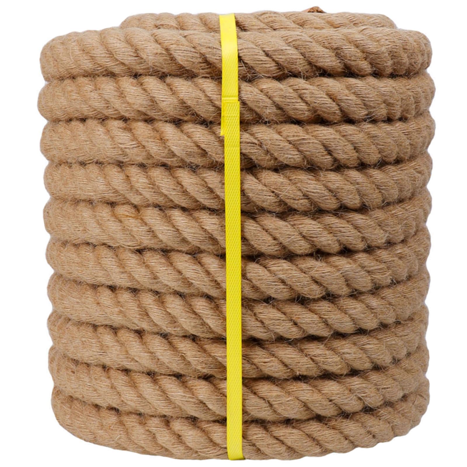 YUZENET Twisted Manila Rope Jute Rope (3/4 in x 50 ft) Natural Thick Hemp Rope for Crafts, Railings, Hammock, Decorating