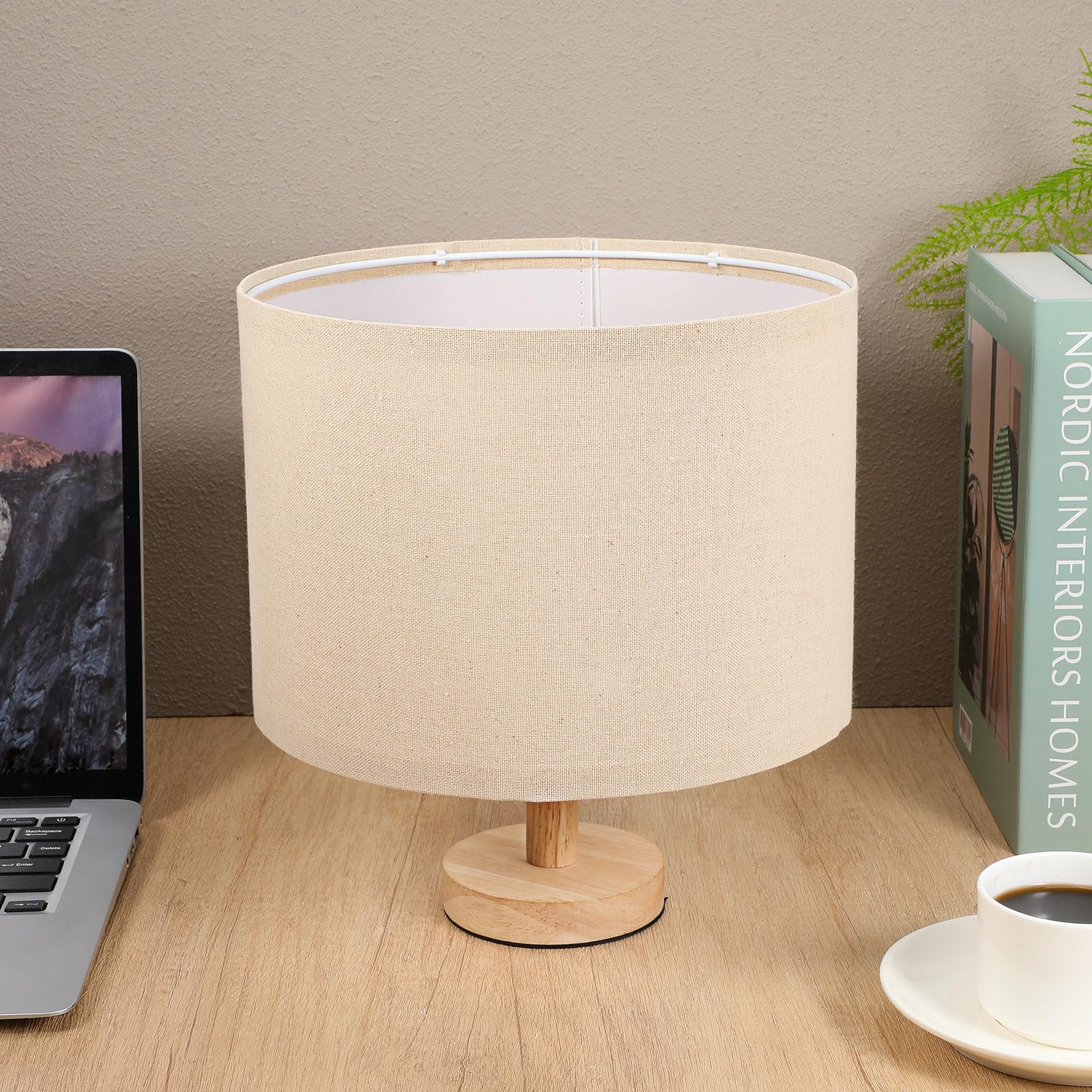 Paralume Grande 50 Cm in Lino Beige per Lampada da Tavolo e Lampada da Terra, Design Staccabile Unico Attacco E27, per Ufficio e Camera da Letto