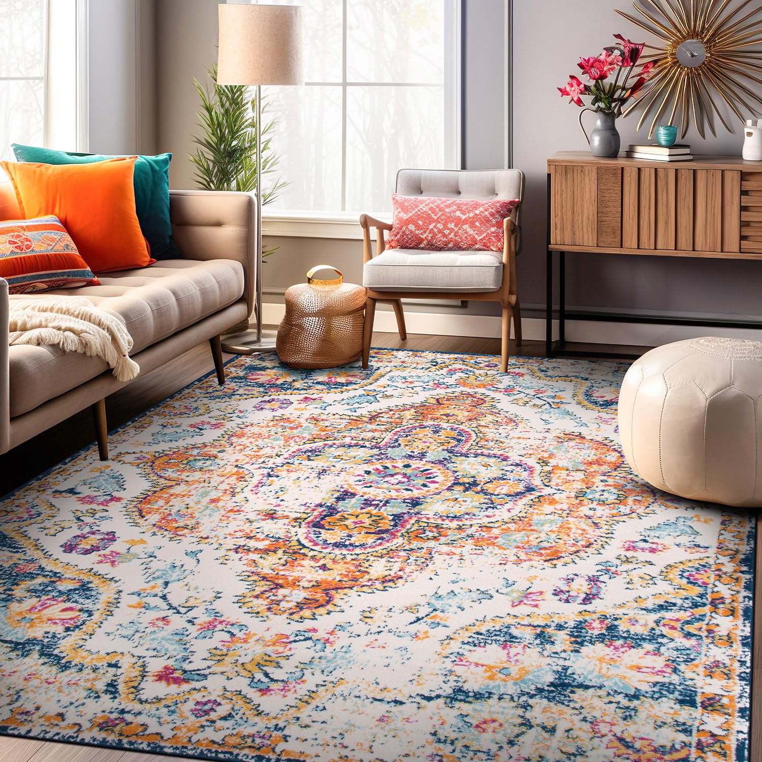 Amazon.com: Rugshop Vintage Distressed Bohemian Area Rug 5 