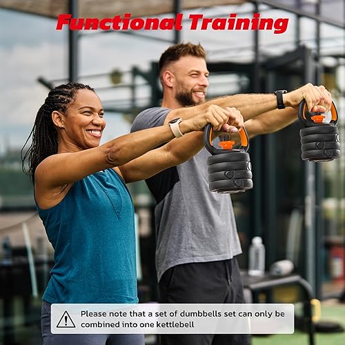 Miniatura 9 de Juego de mancuernas ajustables, juego de pesas de 66 libras, juego de mancuernas 4 en 1 con conector para barra, pesas rusas, soporte de flexión,