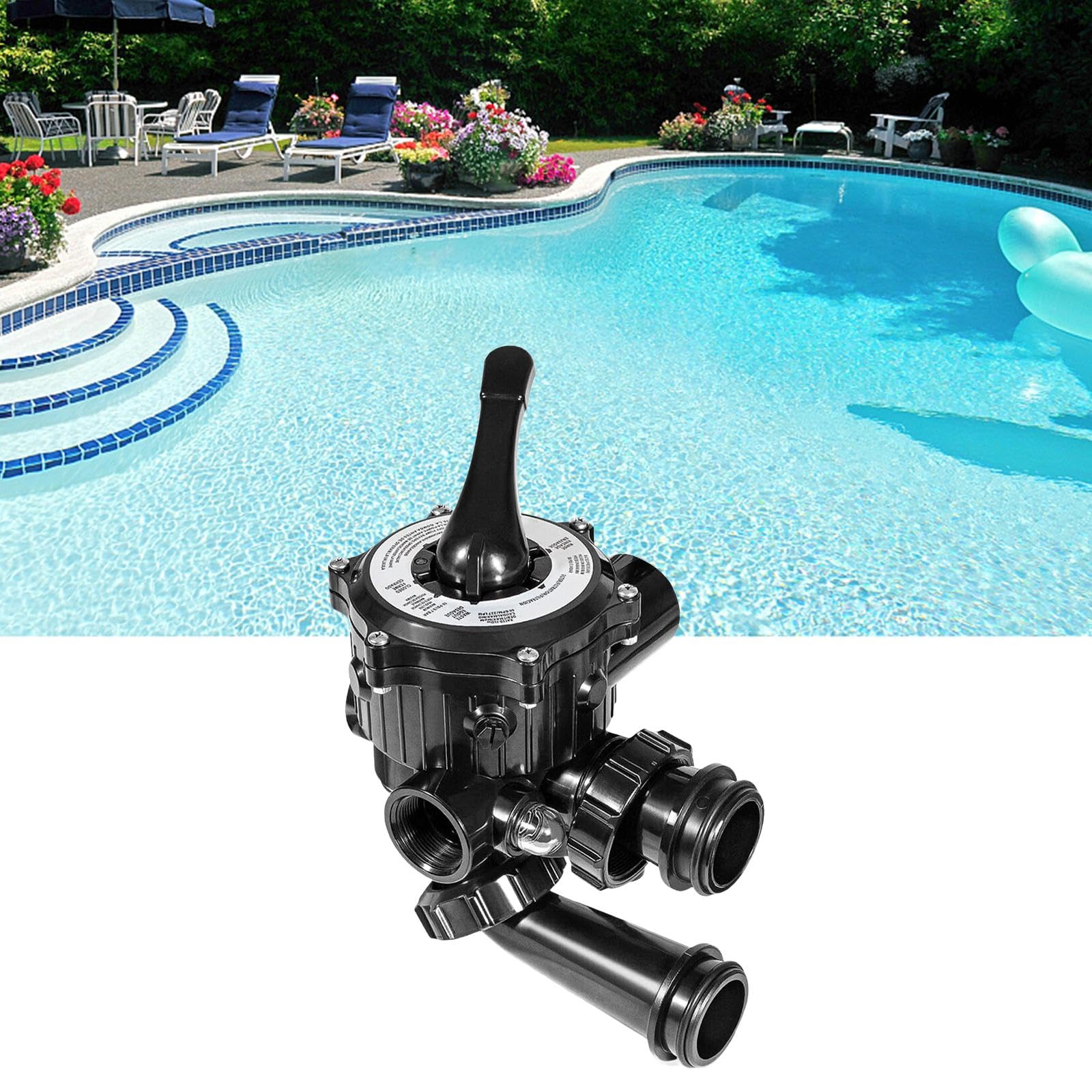 Válvula de Piscina de Montaje Lateral, de Control de Válvula Metálica, Fácil Instalación, Compatible con Piscinas