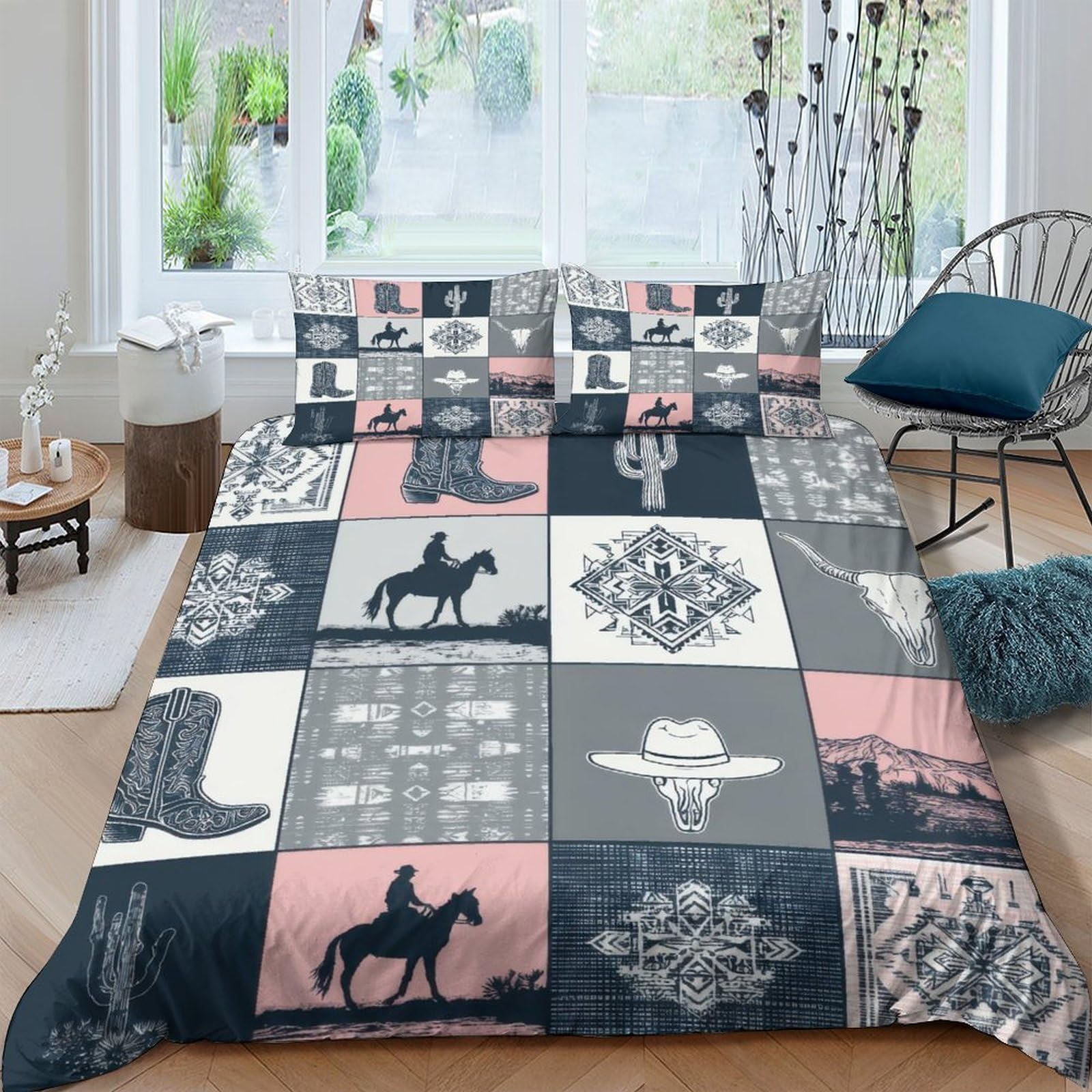 Ctjqhvkz Style-1 3D Printed Western Cowboy Fitted Sheet Microfiber Soft Breathable Country Boots Bed Cover For Bedroom Dorm Mattress Decor Single（135X200cm）