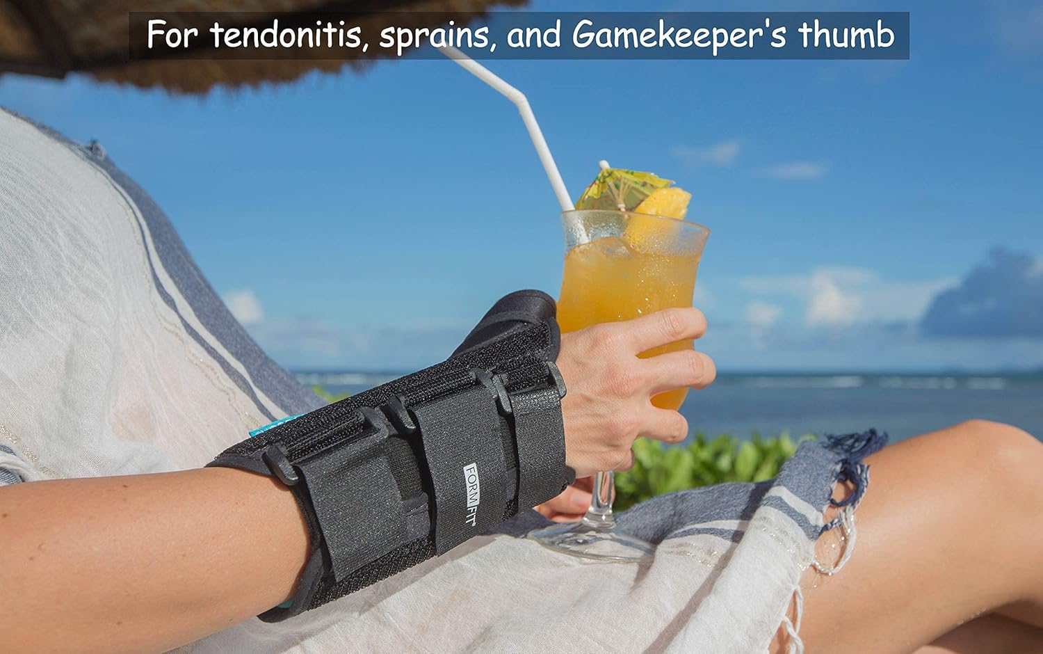 Ossur Form Fit Thumb Spica Arthritis Gamekeeper’s Thumb Tendonitis Support - Contoured Breathable Material (Right, Medium)