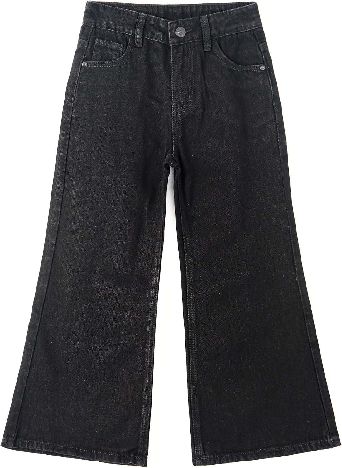 KIDSCOOL SPACE Girls Flare Jeans,Little Big Girl Distressed Holes Wide Leg Summer Denim Pants