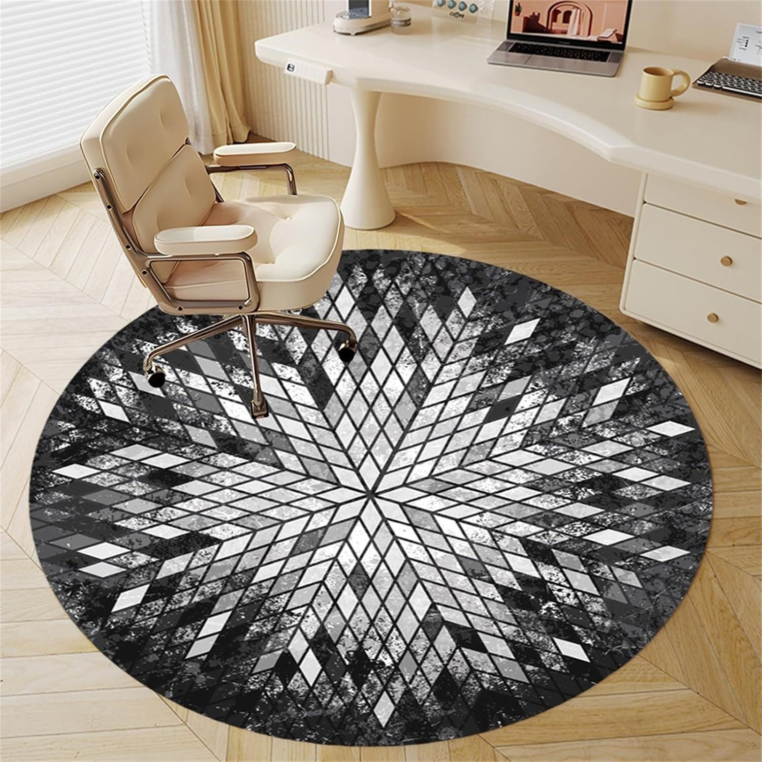 SSDDLZEQ Premium durable range Protective Mats For Office Chairs On Carpets And Hardwood Floors – Printed Circular Design(B,140cm)