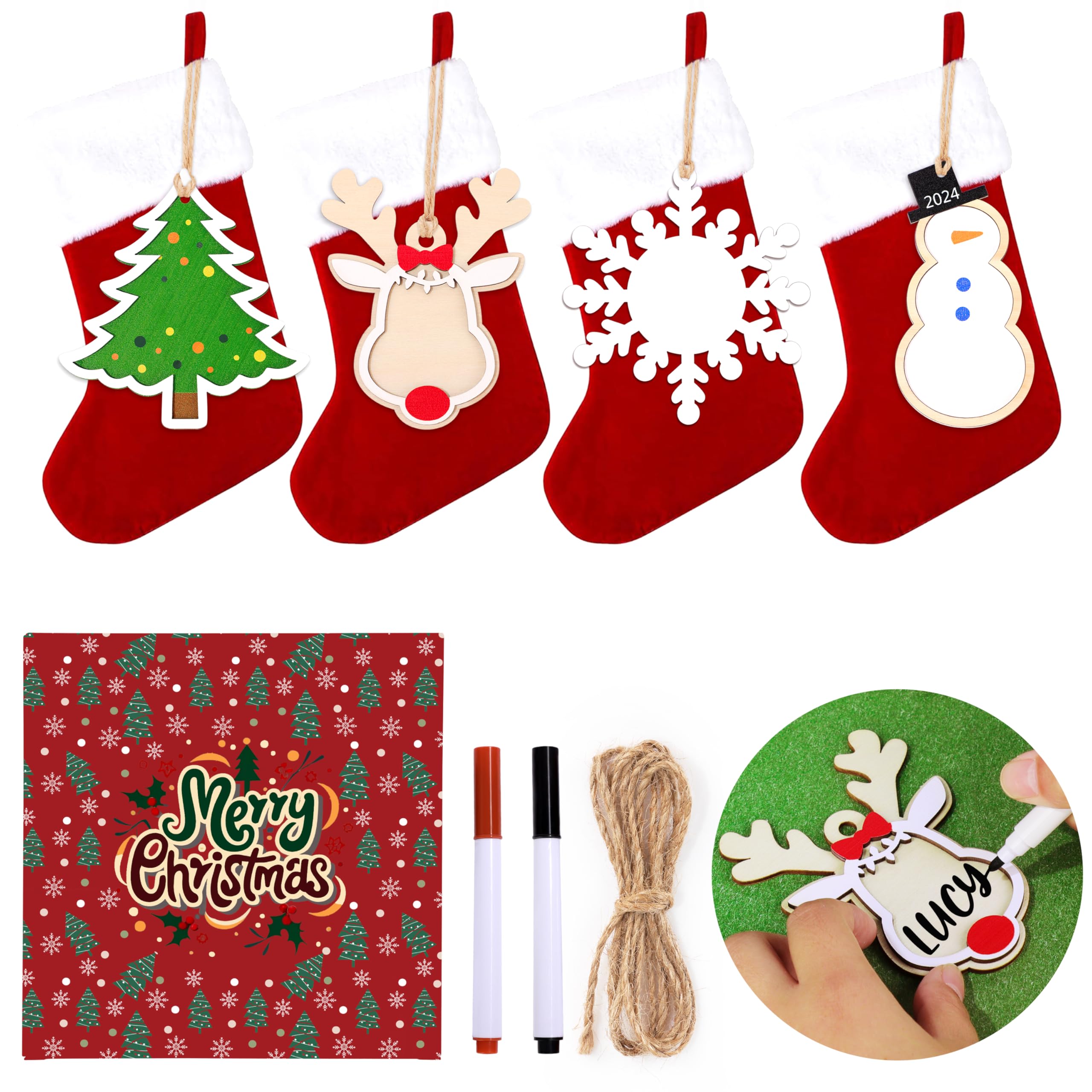 Amazon.com: Christmas Stocking Name Tags Stocking Name Tags ...