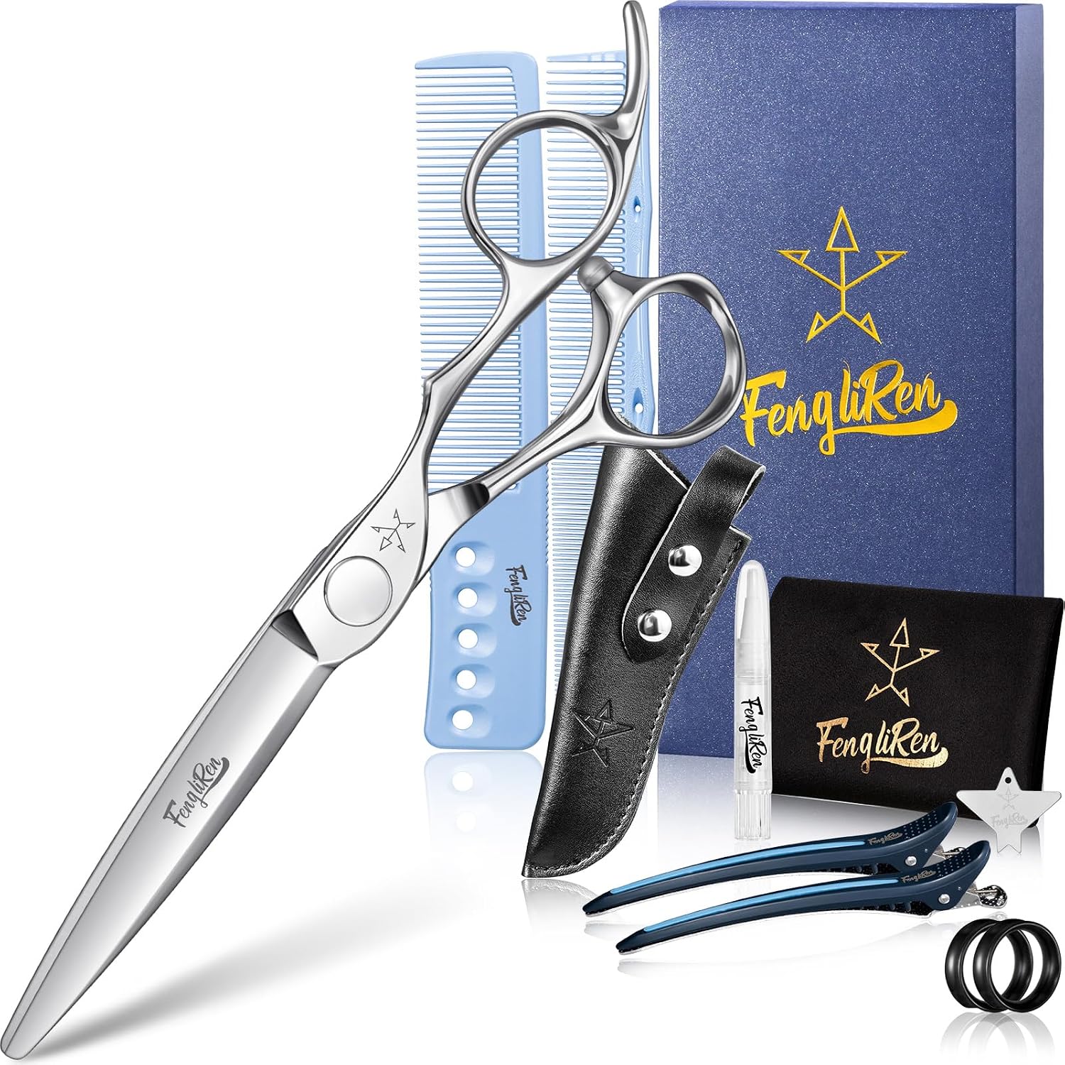 High-end Professional Extremely Very Sharp Barber Hair Cutting Scissors Hairdresser Shears For Hair 6.1 Inch Haircut Scissor Made Of Dynamic Stainless Steel For Hairdressing Salon Home Use