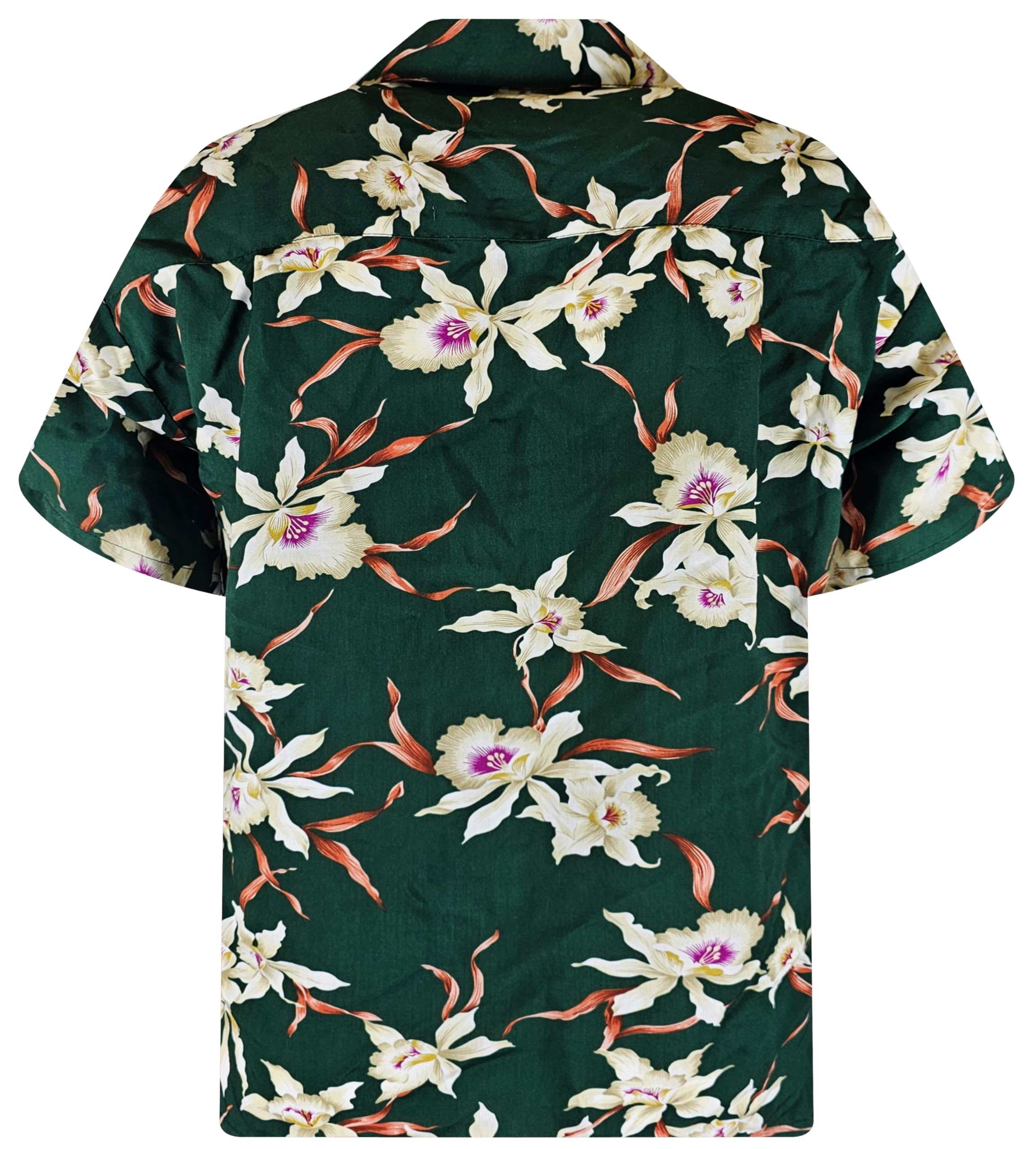 Camiseta hawaiana original | Tom Selleck Magnum | Made in Hawaii | Different Designs, Diseño Rainforest-verde, XXL