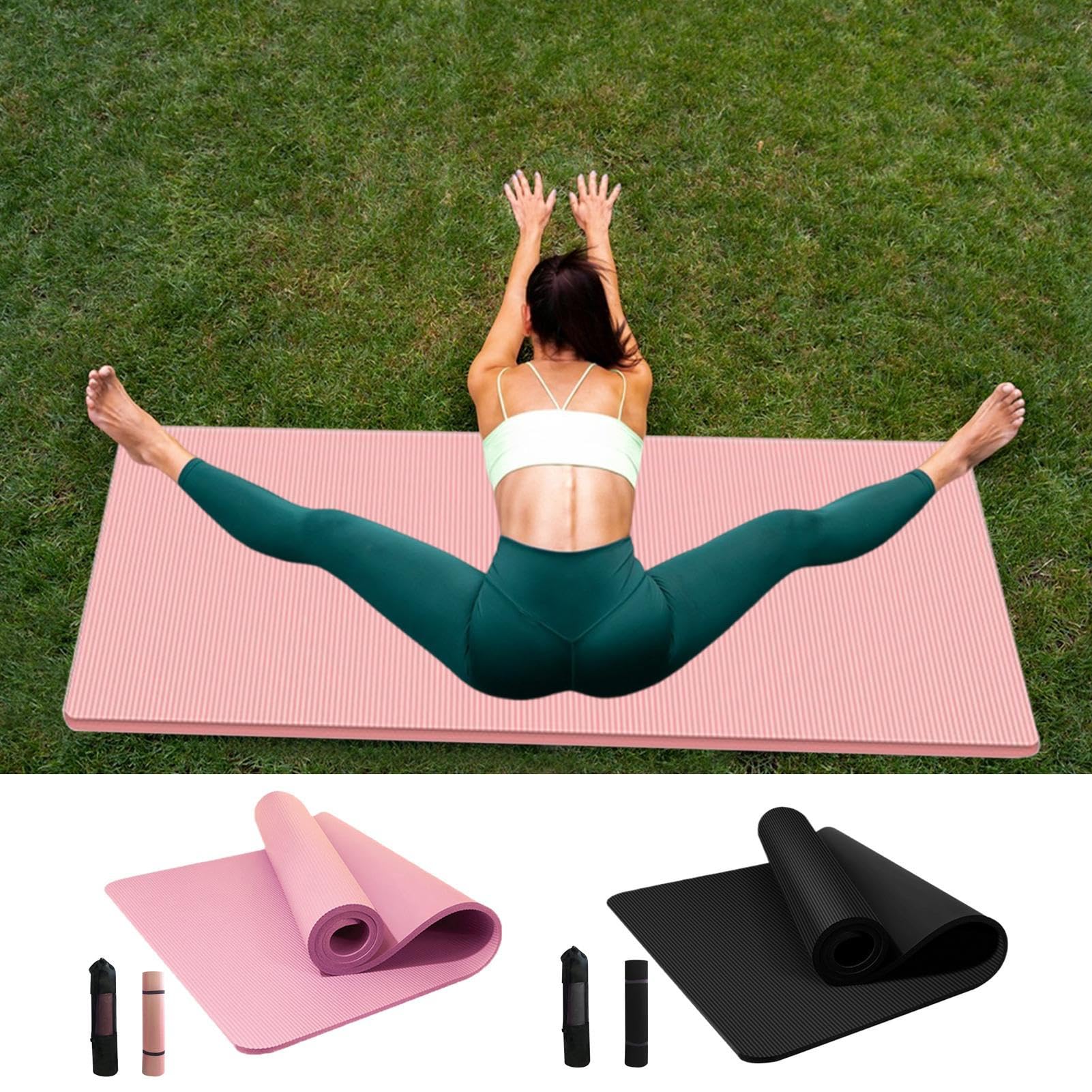 Tee-Yogamatte für Frauen und Männer, rutschfest, Trainingsmatte für das Heimfitnessstudio mit Tragegurt | Rutschfestes Übungspad ideal zum Trainieren von Brettern und Dehnen