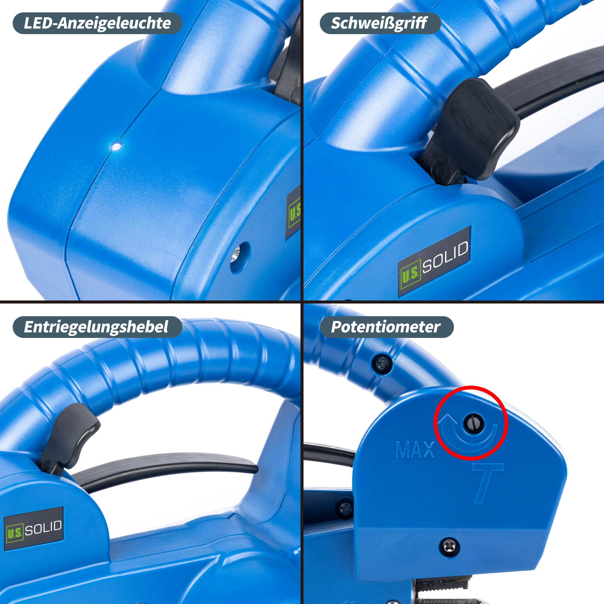 U.S. Solid Umreifungsgerät Akku Elektrisch - Halbautomatische Umreifungsmaschine für 13-19mm PP/PET-Bänder, 2x3000mAh, für Kartons und Paletten