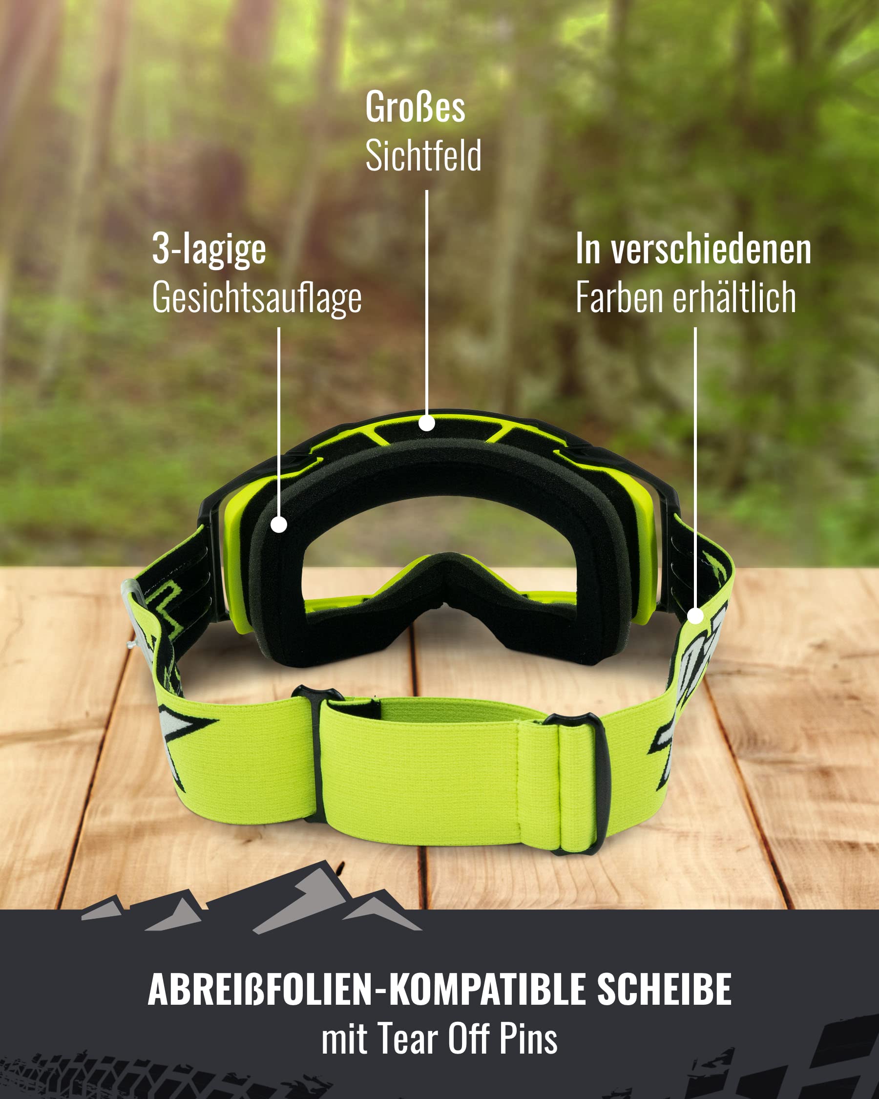 TWO-X Lunettes de cross - Lunettes de motocross avec verre transparent - Lunettes de moto anti-rayures - Enduro & Downhill - Lunettes de protection - Verre transparent - Atom - Rouge Inferno