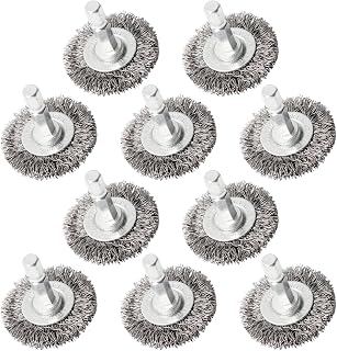 Brass-Coated Wire Brush Set – Wheel, Cup & End Brushes with 1/4" Hex Shank, Heavy-Duty Carbon Steel Bristles for Rust Removal & Paint Stripping (Wire Wheel Brush for Drill)