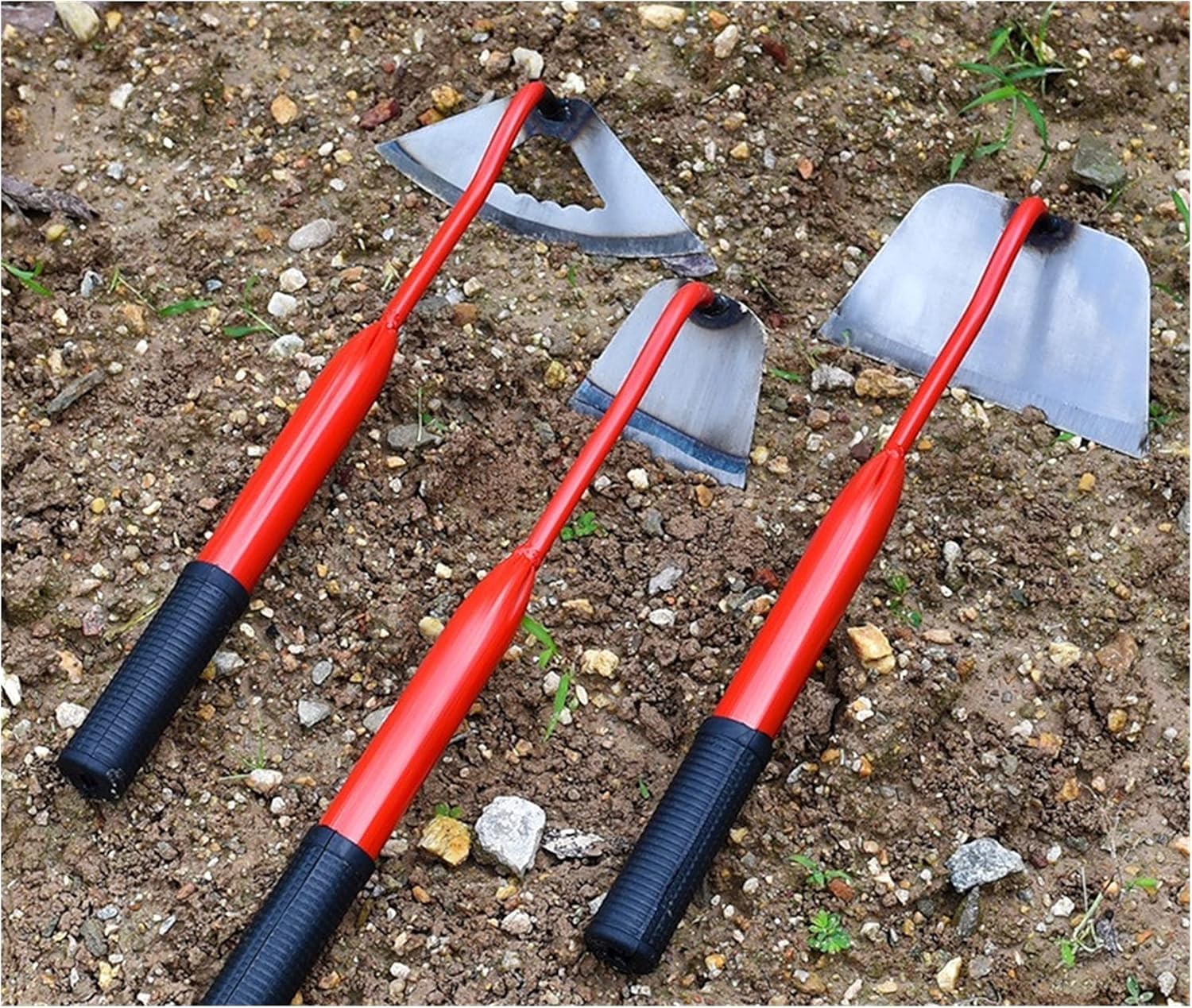 Houe en Acier à Main - Outil de Jardinage - Houe de Plantation de Jardin - Outil Portable de désherbage et d'ameublissement du Sol - Houe à Creuser avec poignée 2 en 1 pour Planter Le Sol -