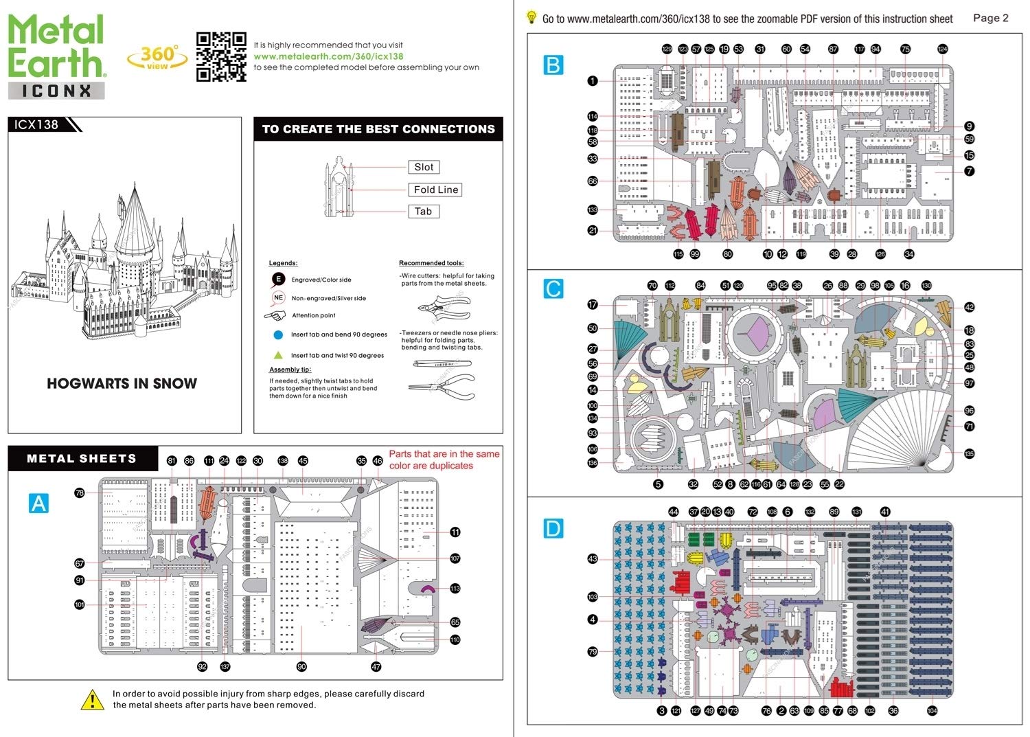 Fascinations Metal Earth Premium Series Harry Potter Hogwarts - Main Image