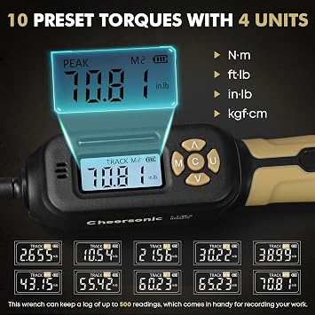 Digital Torque Screwdriver 1/4 Drive, 2.66-70.81 inlb (0.3-8N.m) Inch Pound Torque Screwdriver Digital with Buzzer & LED Indicator, 45 In 1 Gun Torque Screwdriver Set