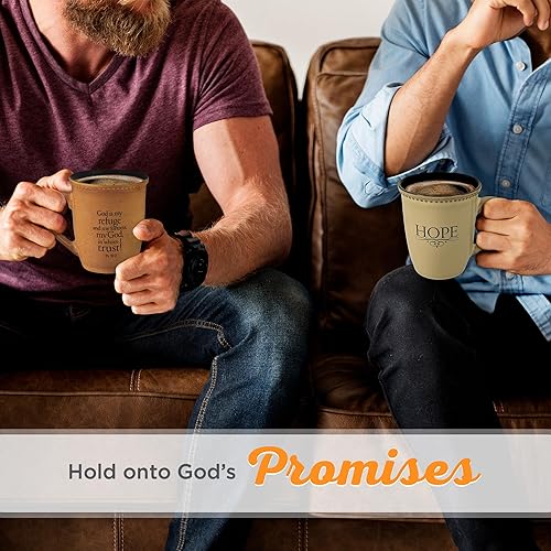 Miniatura 3 de Christian Art Gifts Taza de café de gres marfil  13 oz. Apto para microondas y lavavajillas, sin plomo ni cadmio, taza de café y té inspiradora para