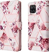 Vista 5 de Asuwish Funda compatible con Samsung Galaxy A22 4G de 6.4 pulgadas y protector de pantalla de vidrio templado, funda de cuero con tapa para Gaxaly