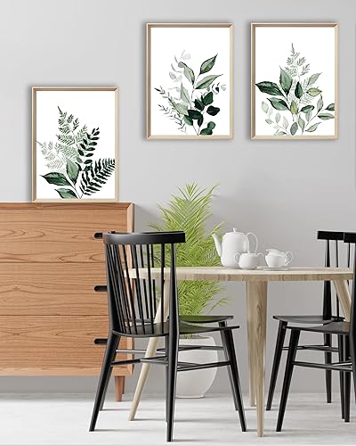 Miniatura 2 de UPWOIGH Arte de pared enmarcado verde (sin plexiglá), lienzo de hojas de olivo, arte de pared de 16 x 12 pulgadas, madera botánica, bohemio, salvia,