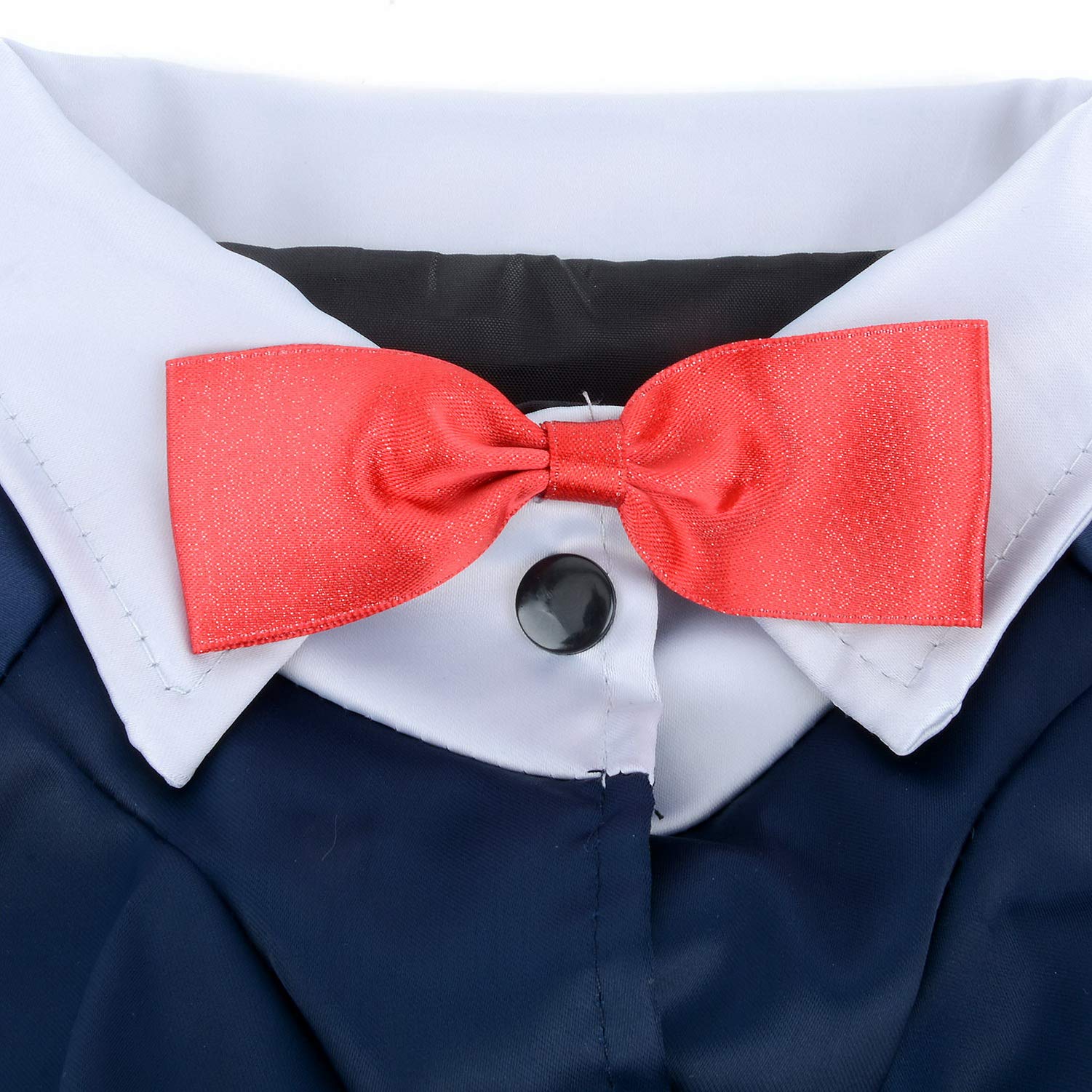 Traje De Esmoquin Para Perro Pequeño - Talla M, Pajarita, Anillo En D, Para Bodas, Fiestas, Color Rojo