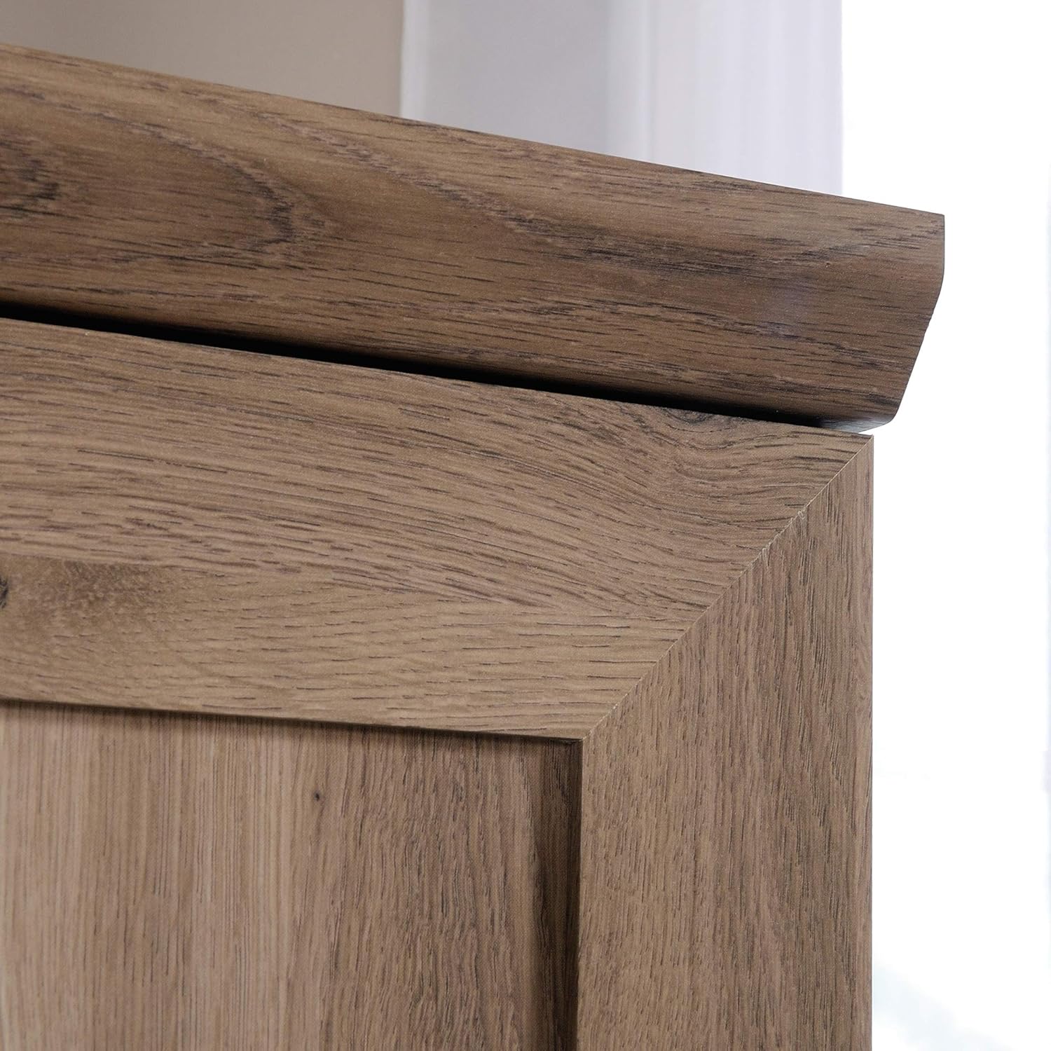 Diagram showing dimensions of the Sauder HomePlus Armoire.