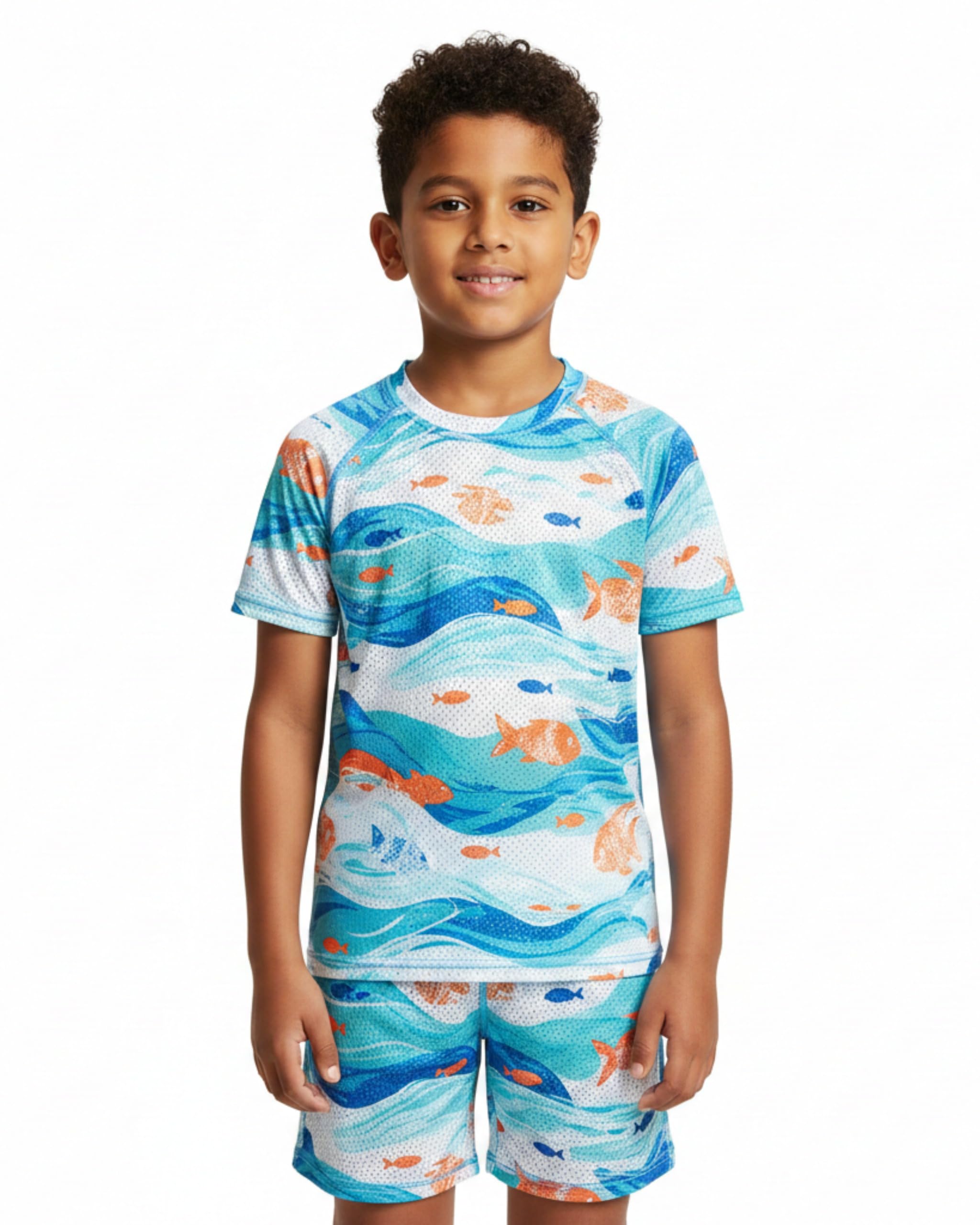 Boys Quick-Dry Swimming T-Shirt & Shorts Set | Lightweight Stretch Swim Costume for Pool Training & Beach | 4–15 Years-image-42