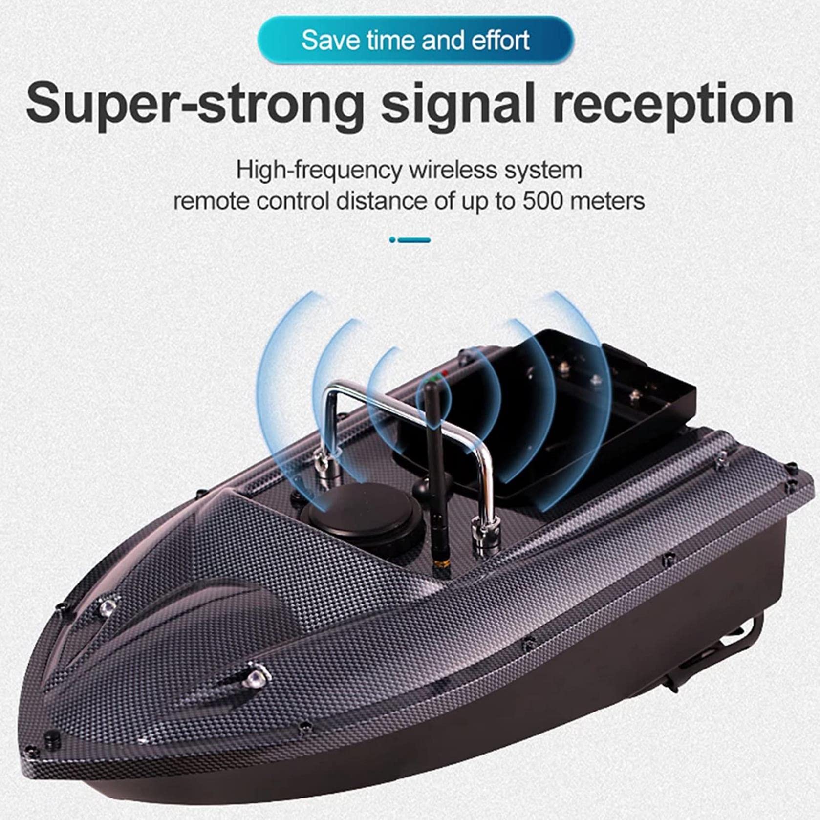 Nuevo Smart Bait Boat 500m Barco de Cebo de Pescado con Bolsa de Barco de Cebo y batería de 5200 mAh Luz Nocturna LED Barco de Cebo de Carpa Crucero automático Herramienta de Pesca Adicional