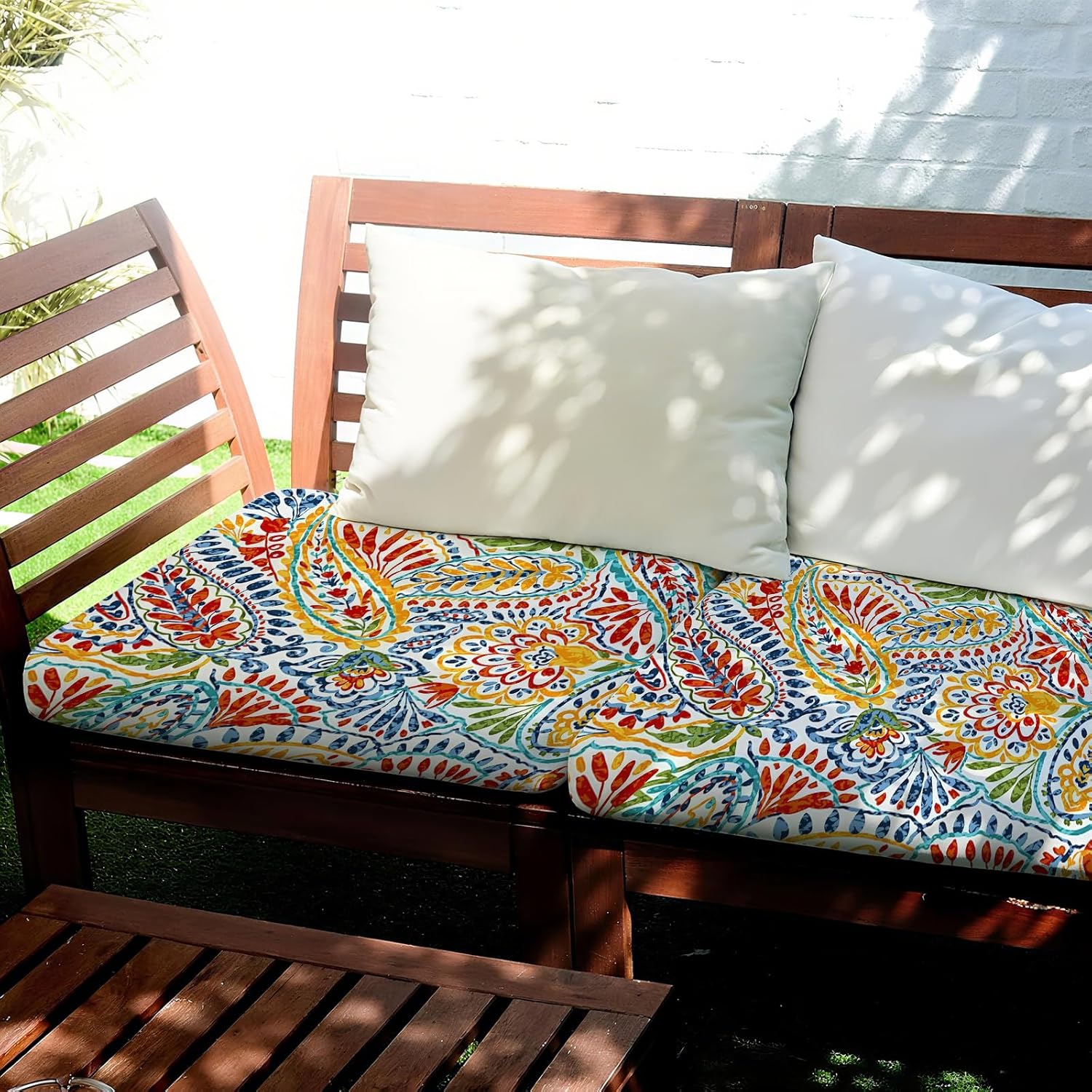 BBSET 8 Pcs Paisley Patio Sofa Cushion Cover Stretch Outdoor Sofa Seat Cushions Cover Indoor Replacement Couch Chair Slipcover Flexibility (Paisley)