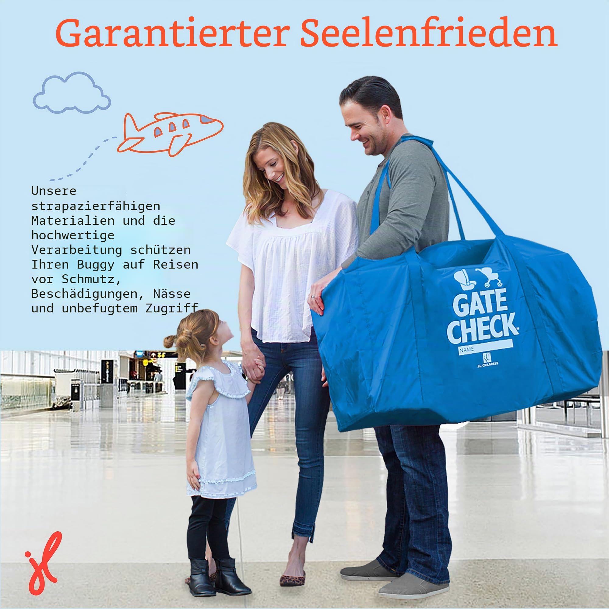 JL Childress Deluxe Gate Check Tasche für Autositze und Kinderwagen