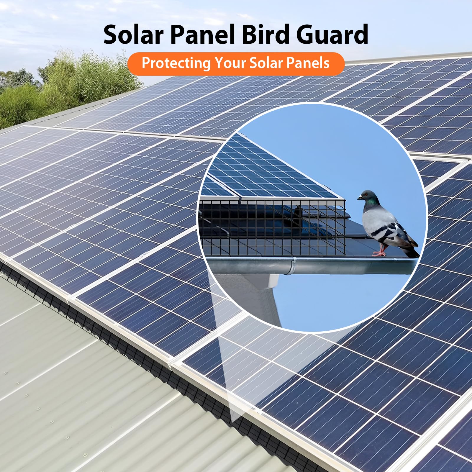 20CM*30M Rejilla de Protección Solar, Rejilla de Protección de Colector Solar, Rejilla de Protección de Aves, Malla de Acero Galvanizado y Recubierta para Protección de Roedores y Aves, Duradera y