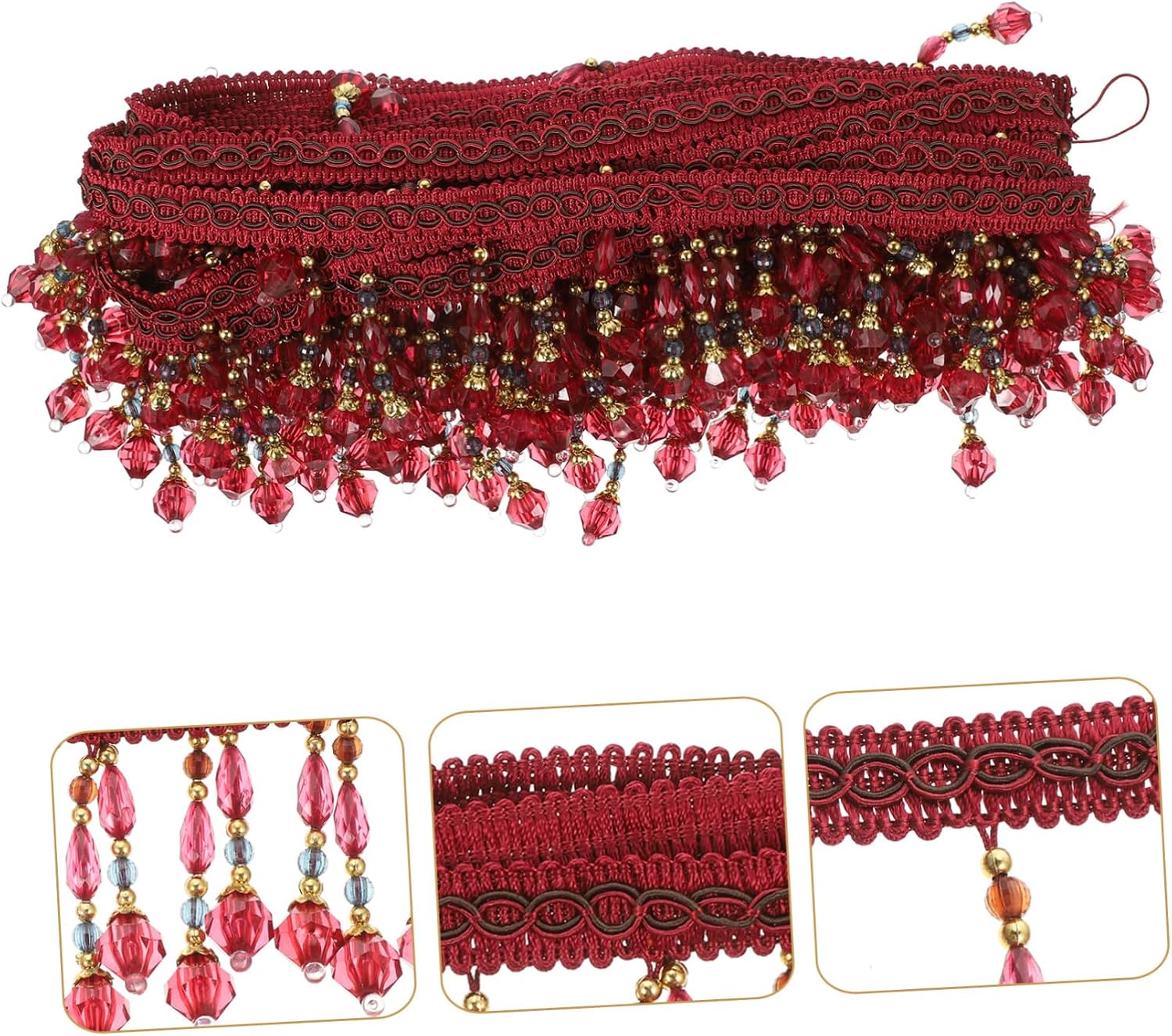 Crafts Beaded Fringe Trim Decorative Curtain Accessory for Unique Home Decoration for Sewing and Projects
