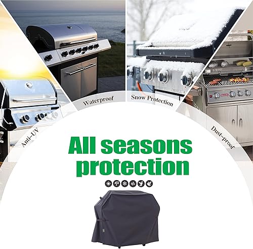 Miniatura 8 de F&J Outdoors Cubierta impermeable para parrilla resistente a los rayos UV para barbacoa de gas carbón de 2 quemadores, 48 pulgadas de ancho x 27