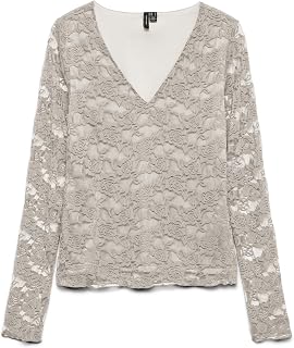 VERO MODA Damen Vmiben Ls V-Neck Top JRS Noos Vmiben Ls V-Neck Top JRS Noos (1er Pack)