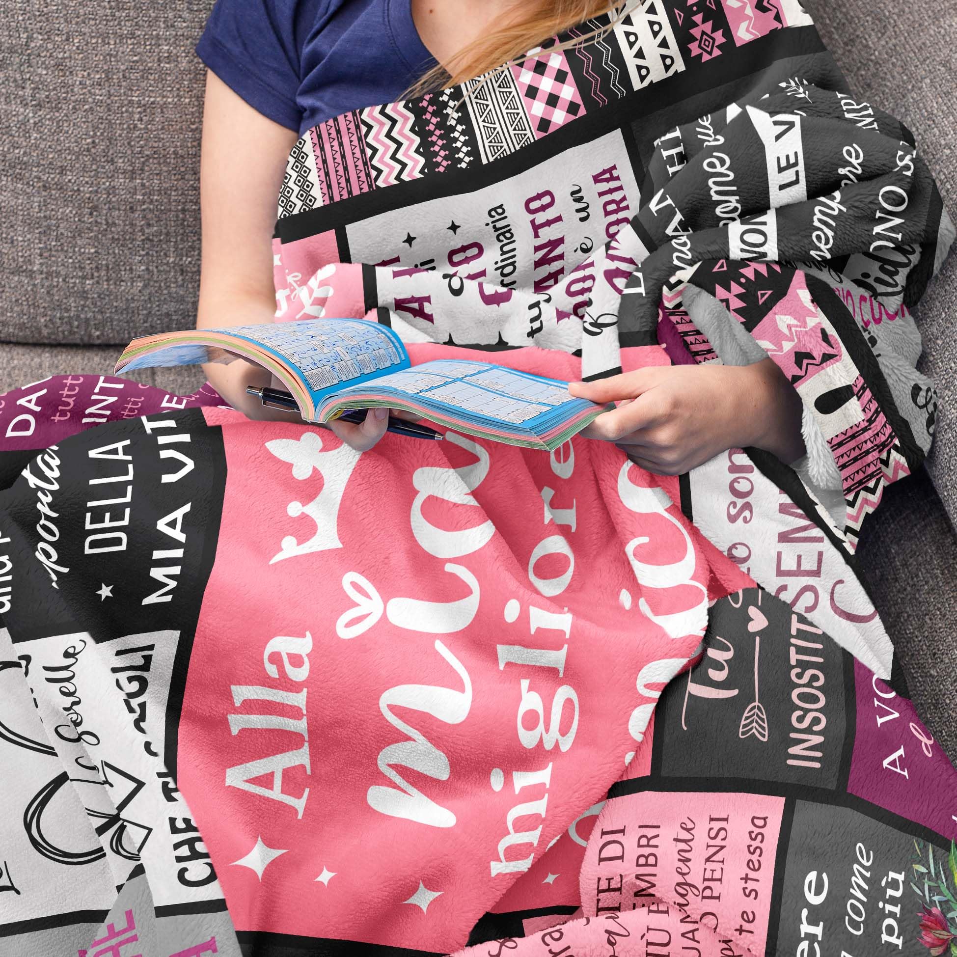 Regalo Amica, Regalo Migliore Amica Compleanno, Regali Divertenti per un Amica Speciale Originale, Idee Regali Originali per Amiche Rappresentante di Classe Donna, Amicizia Coperta 150x130CM