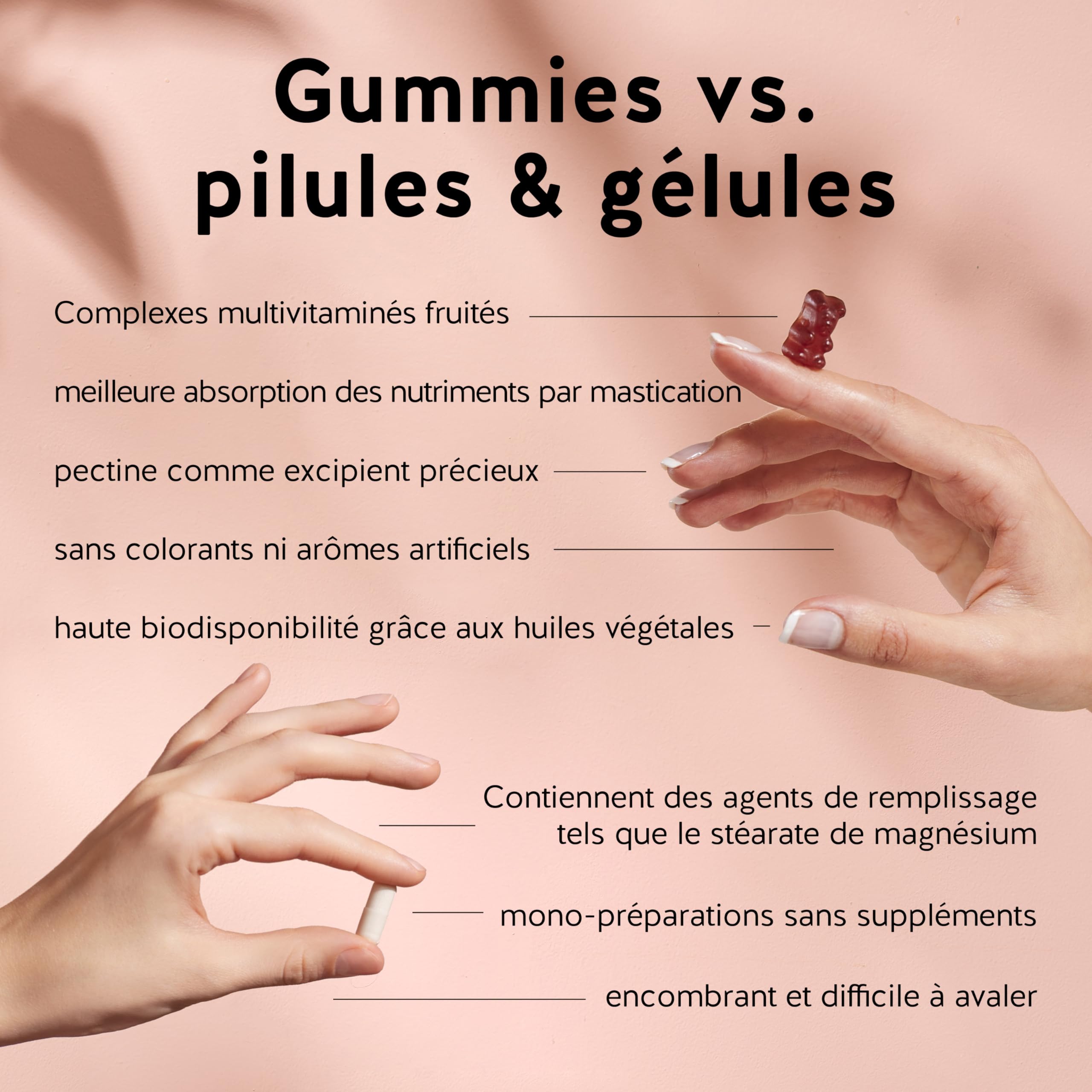 Gummies Biotine Ah-mazing Hair Pack de 3– Vitamines pour les Cheveux, la Peau et les Ongles – 5000 µg de Biotine, Zinc, Vitamines C, E – 180 Unités (6 Mois), Vegan, Sans Sucre, Bears with Benefits