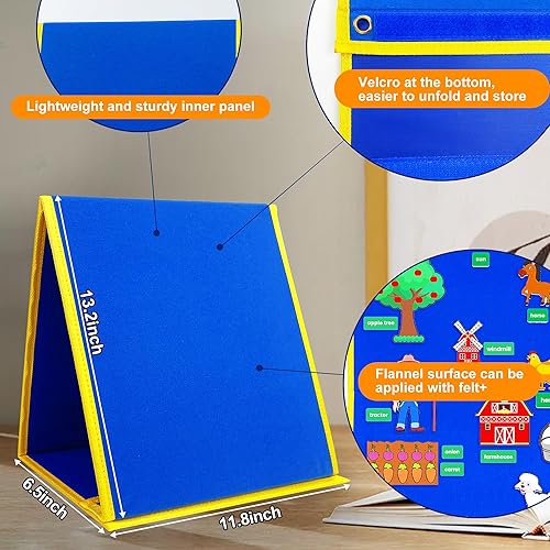 Miniatura 2 de Tablero de fieltro plegable para niños pequeños, tabla de franela para preescolar, aprendizaje temprano, narración interactiva de historias de